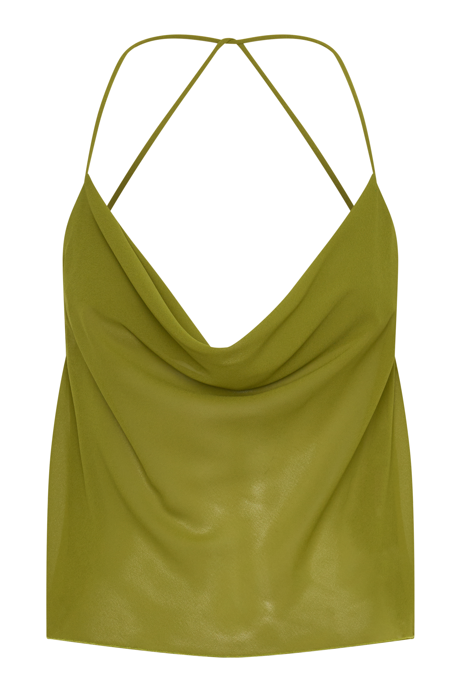 Amelia Low Back Chiffon Top - Green #9
