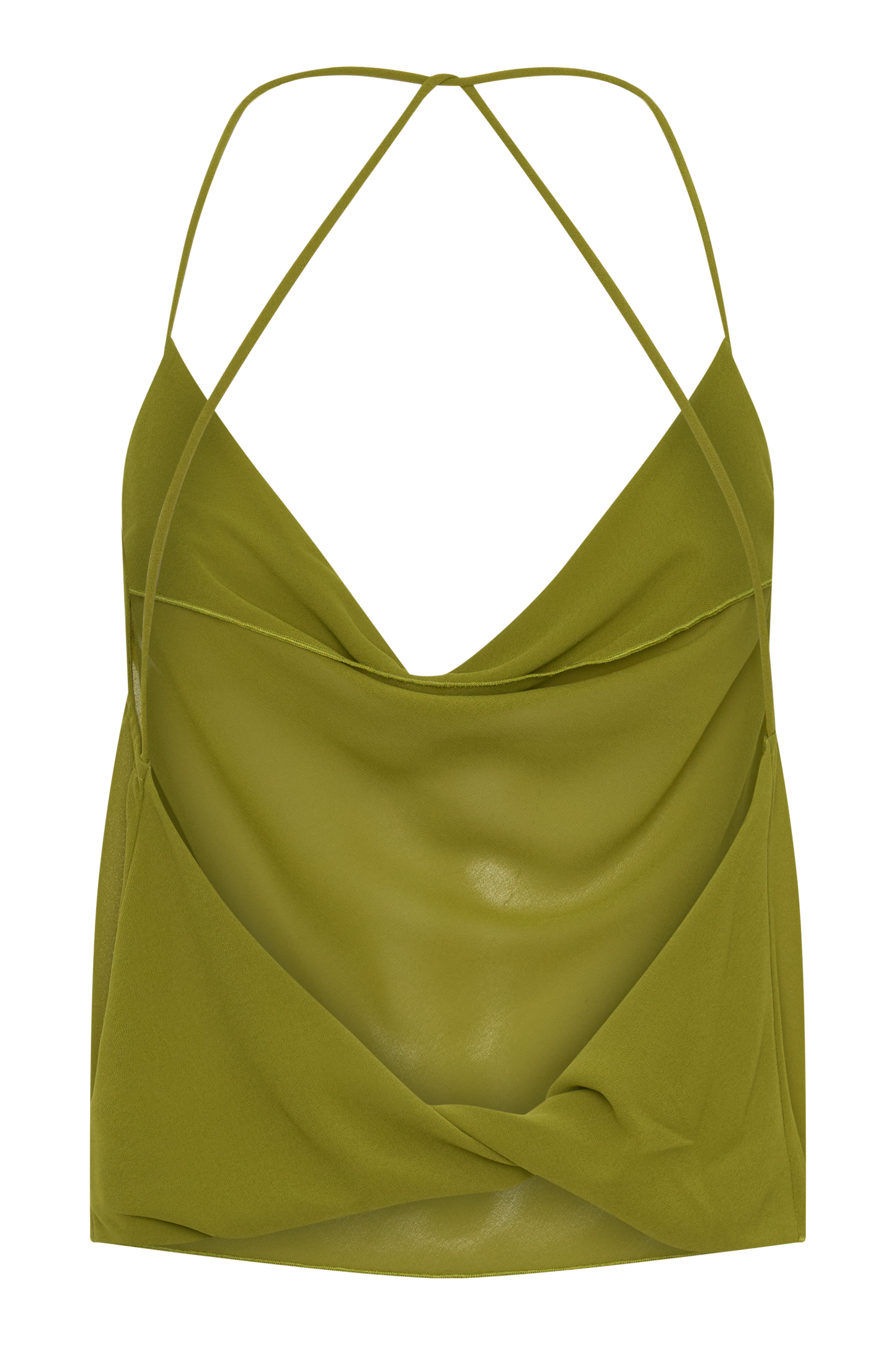 Amelia Low Back Chiffon Top - Green