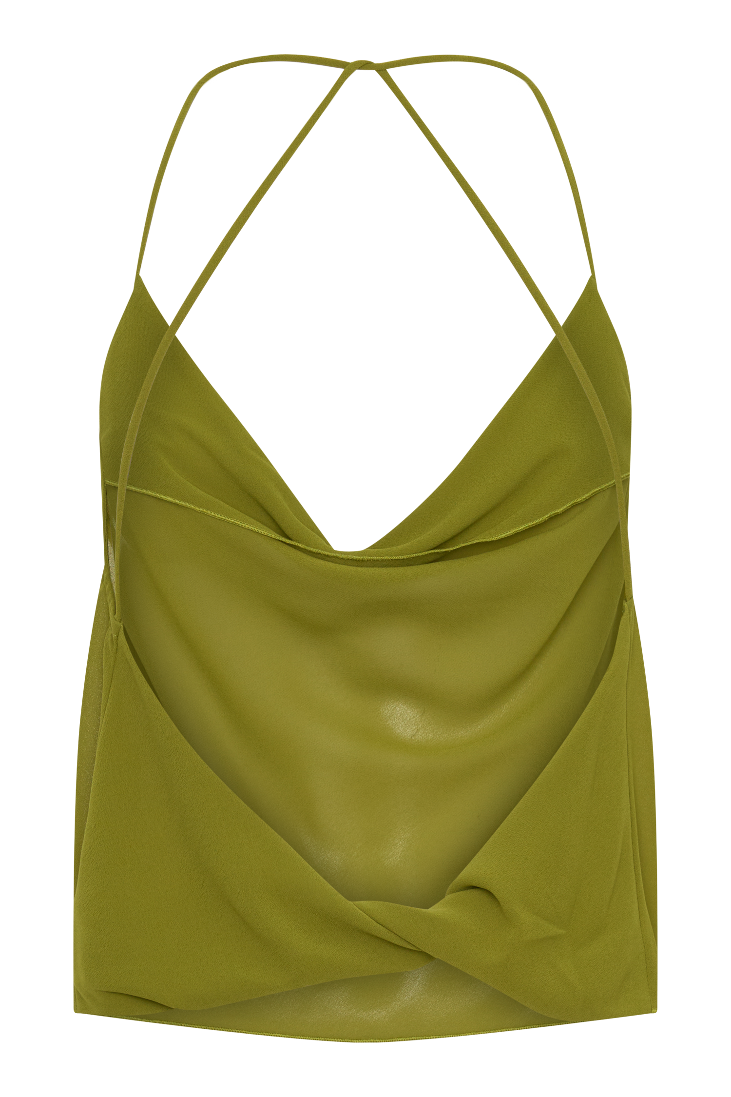 Amelia Low Back Chiffon Top - Green #8
