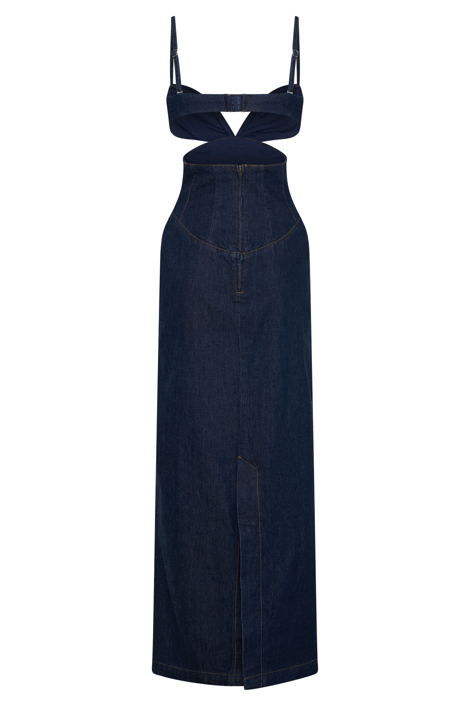 Amila Denim Cupped Maxi Dress - Indigo Blue #7