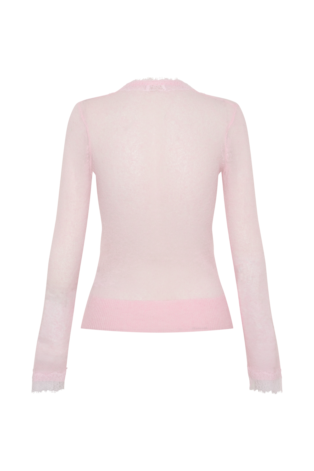 Amrita Lace Knit Cardigan - Baby Pink