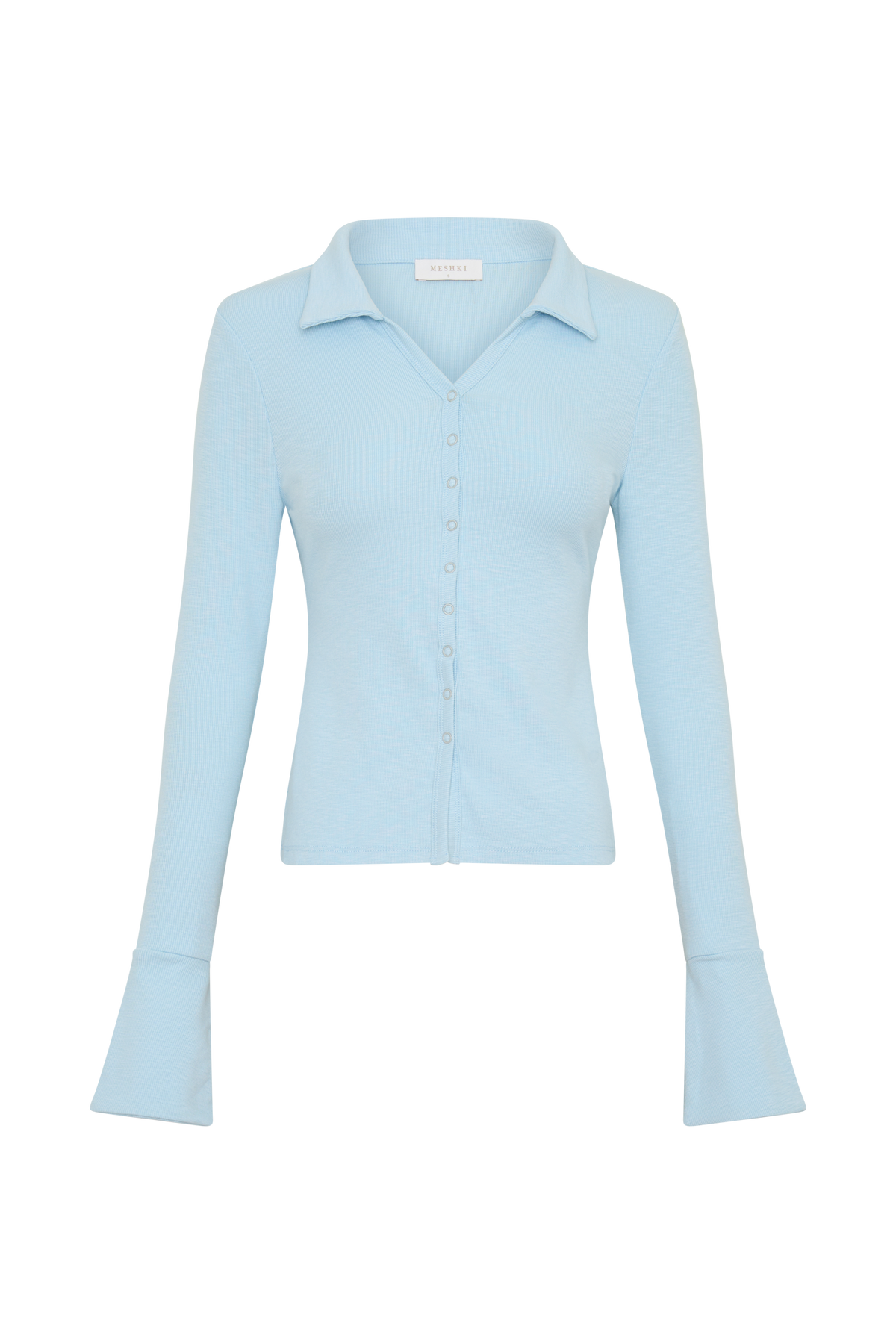 Analisa Button Down Long Sleeve Top - Pale Blue