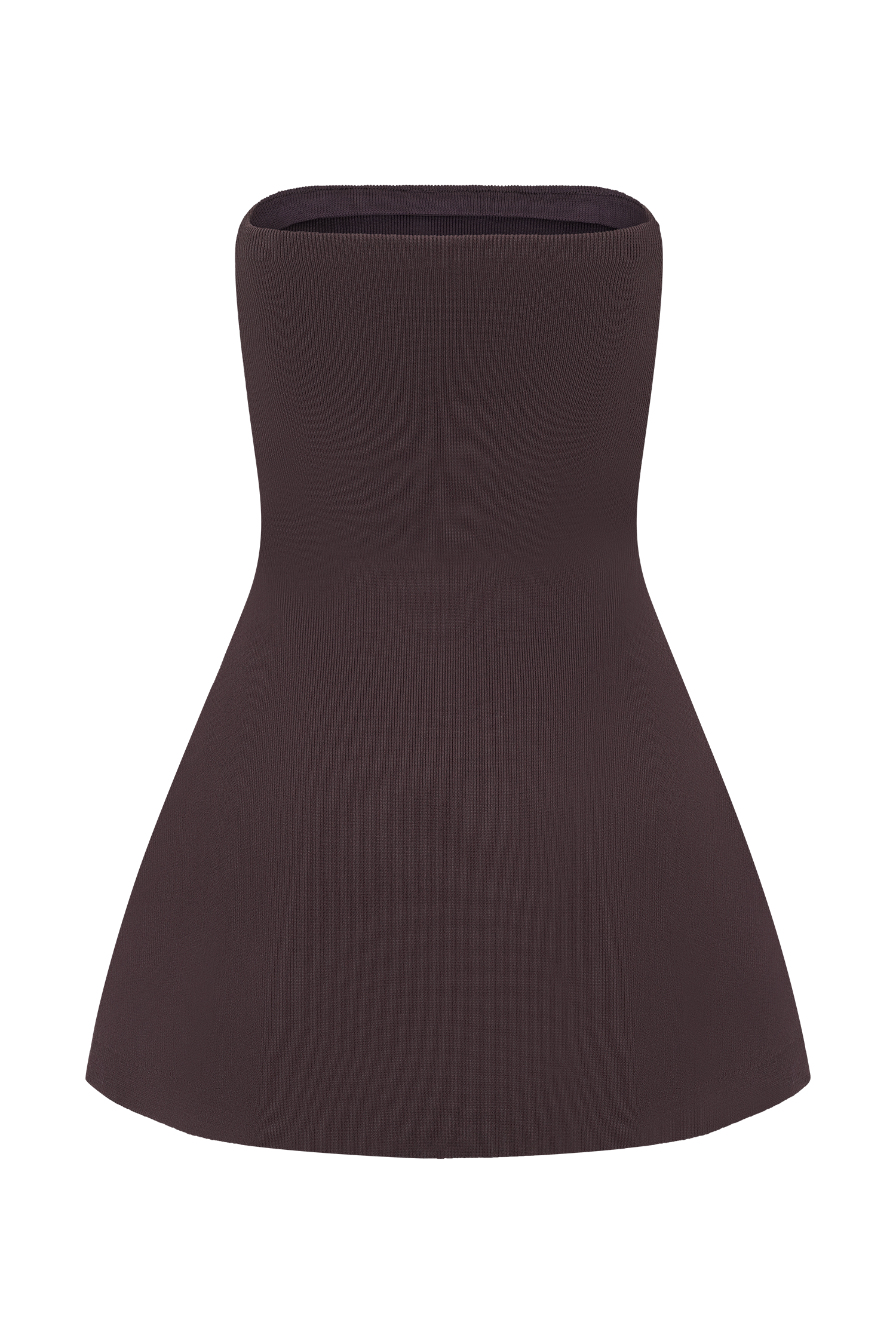 Anette Bandage Knit Strapless Top - Chocolate #6