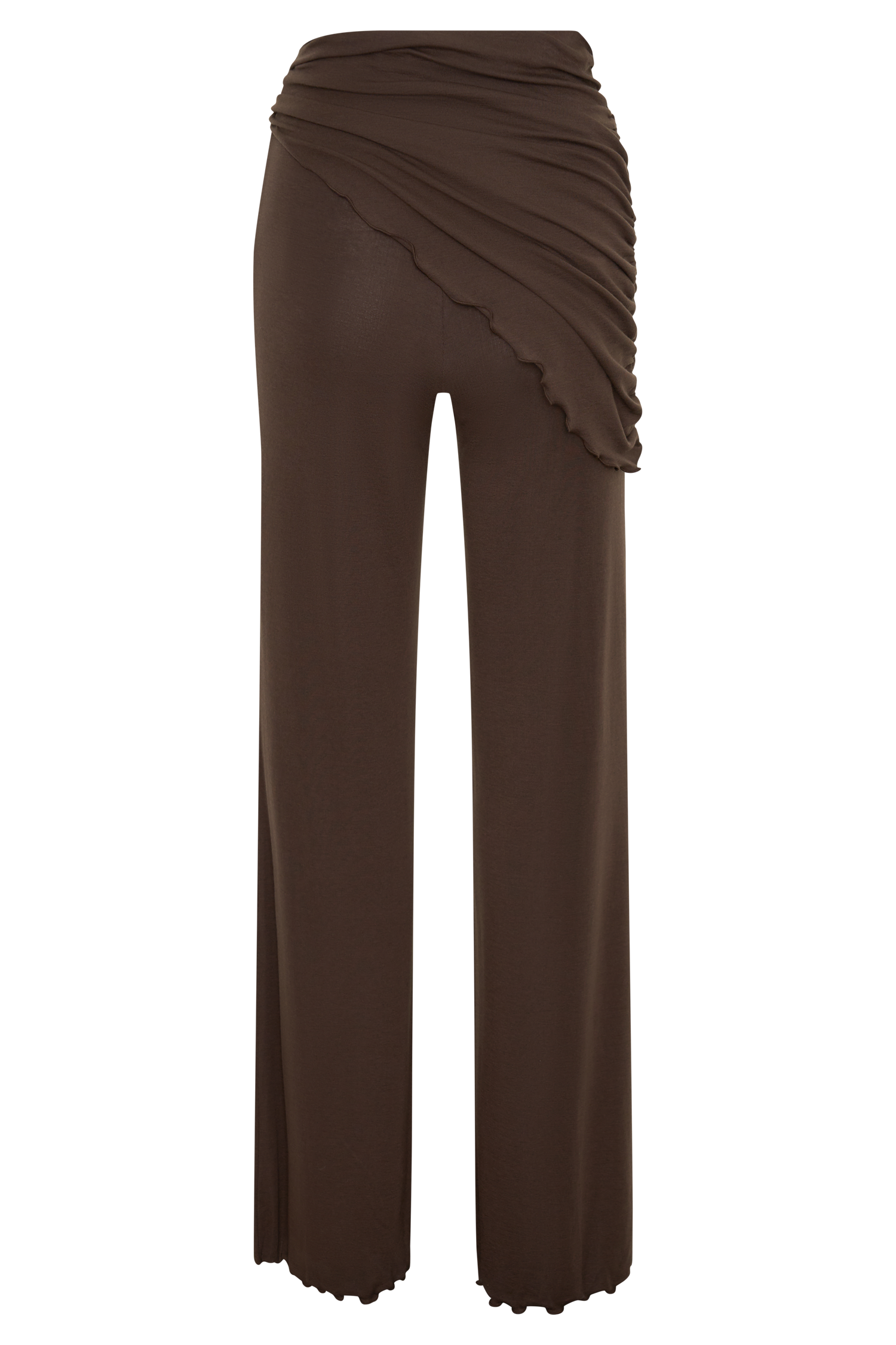 Anfie Straight Leg Pants With Waist Wrap - Dark Chocolate #8