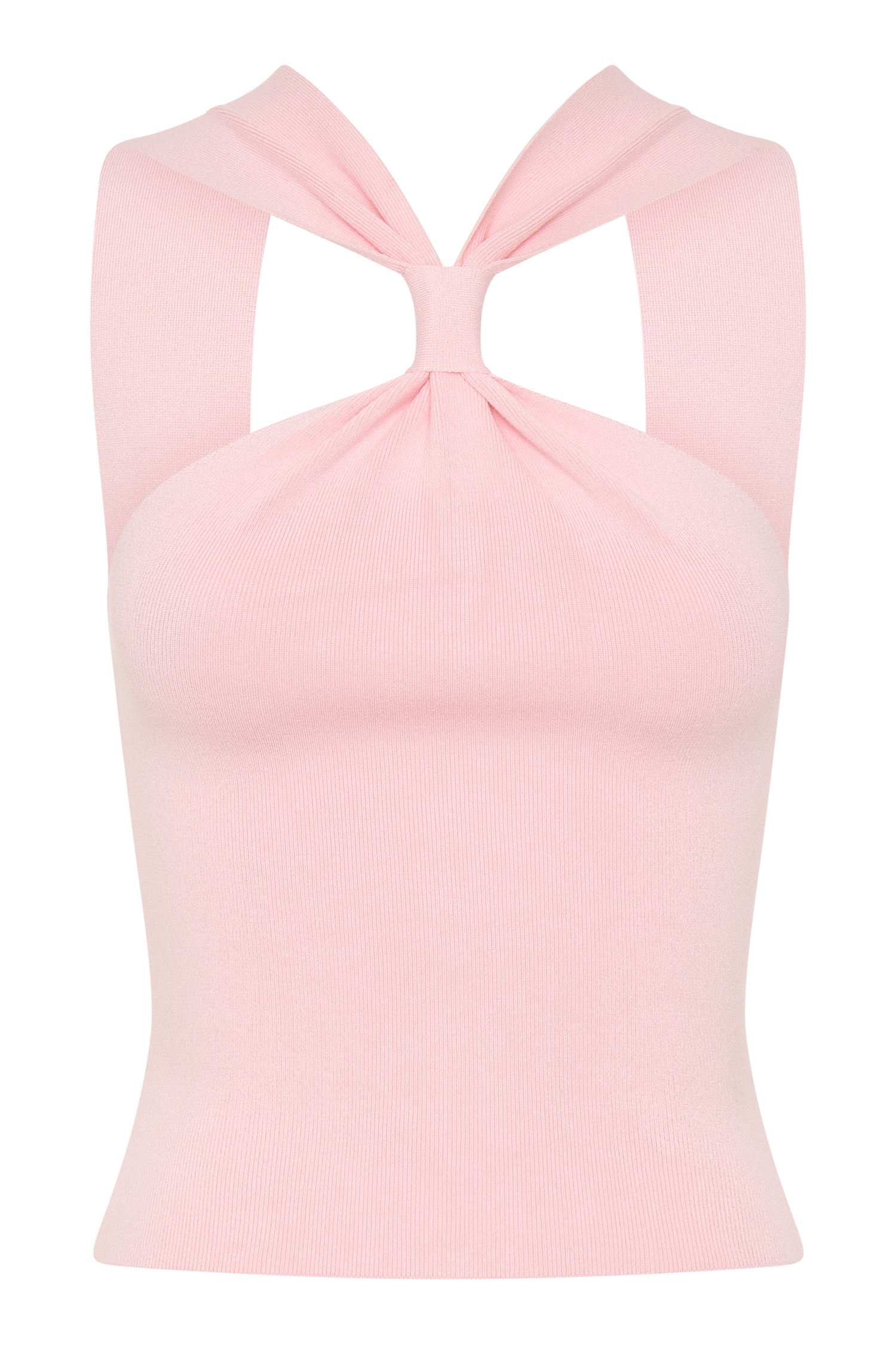Angelika Twist Front Knit Top - Baby Pink #9