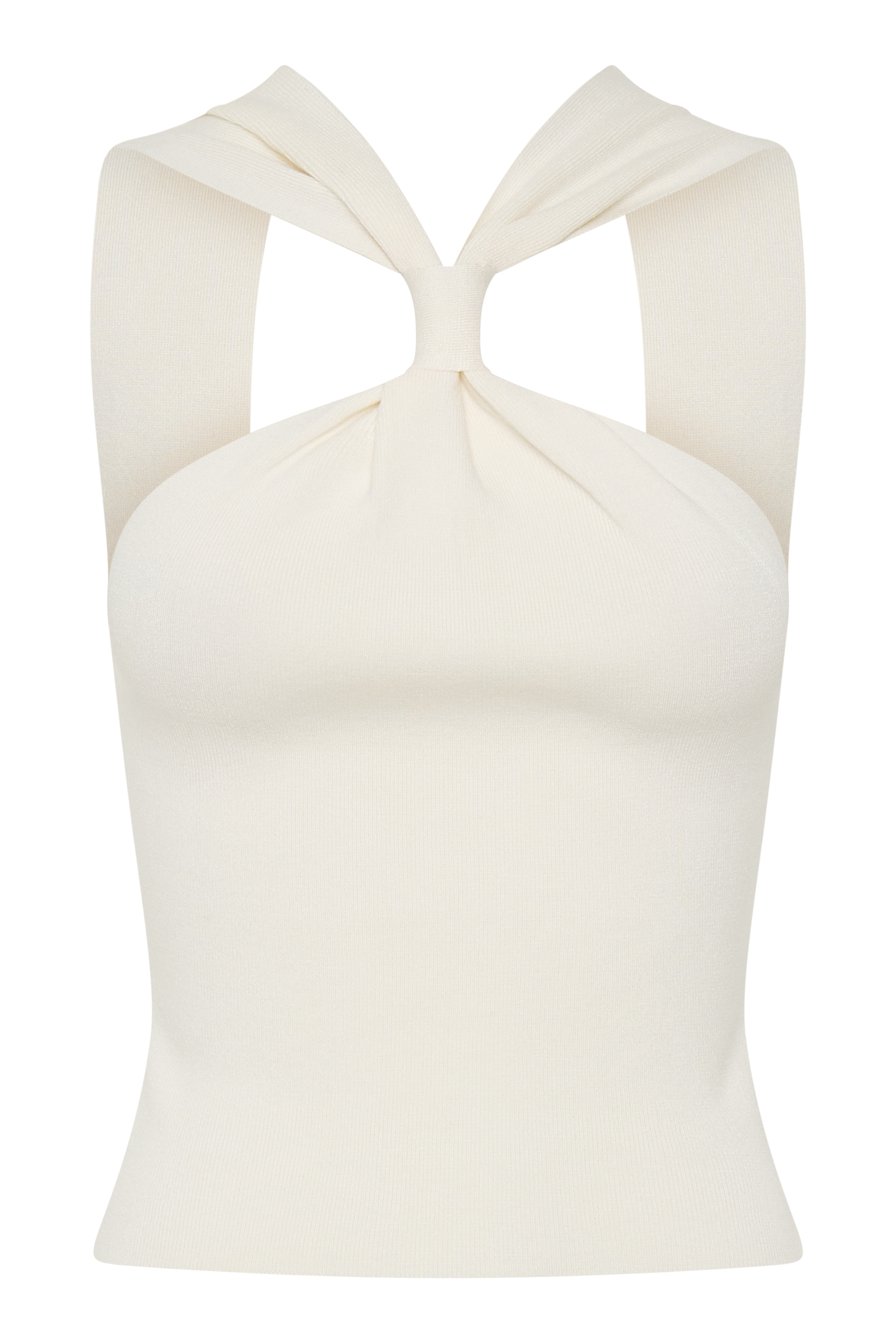 Angelika Twist Front Knit Top - Ivory
