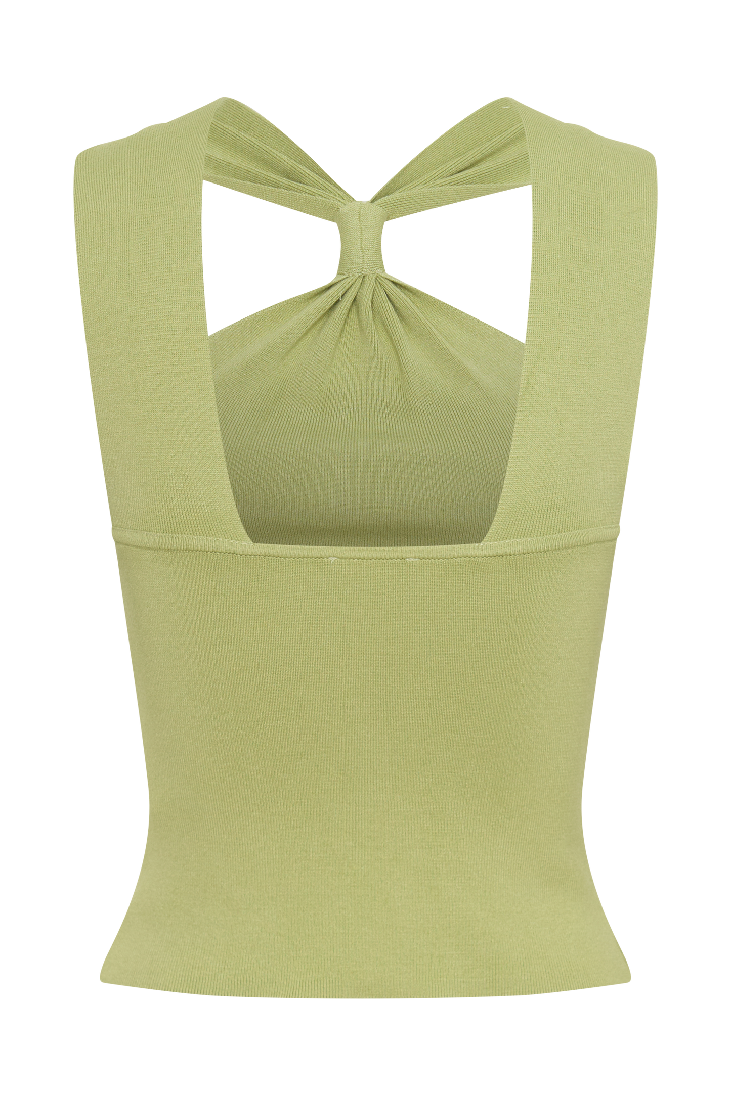 Angelika Twist Front Knit Top - Light Olive