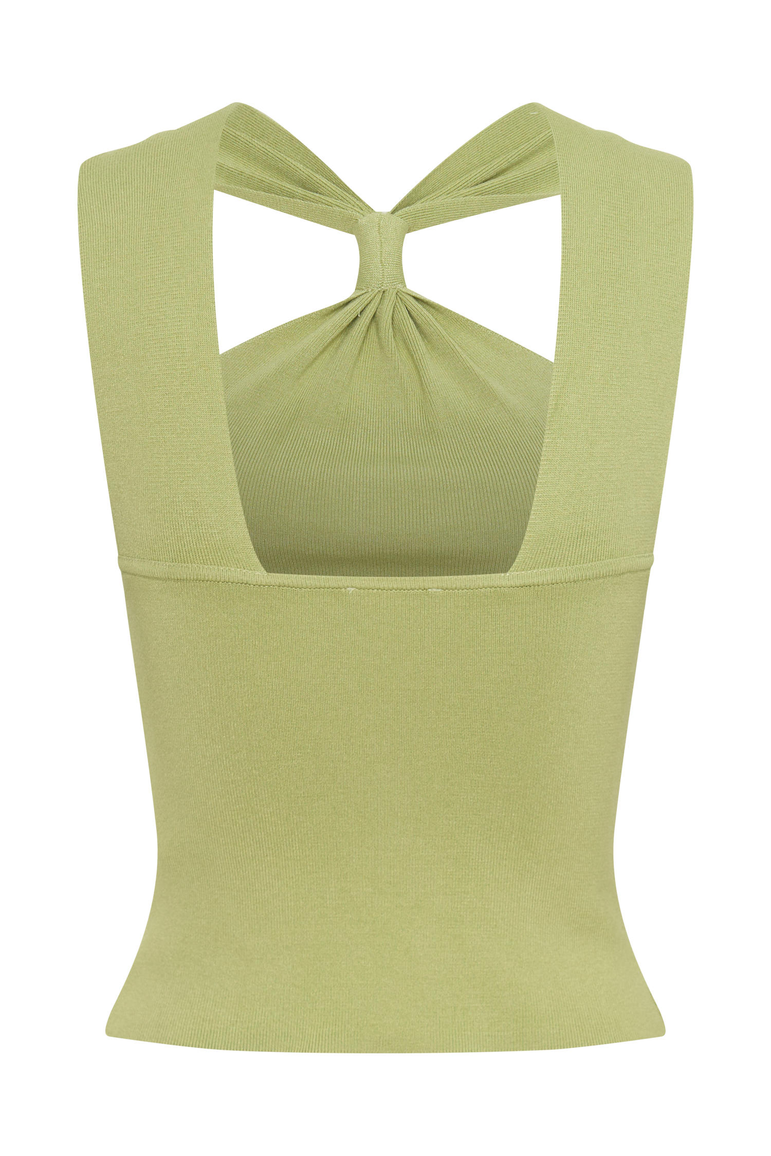 Angelika Twist Front Knit Top - Light Olive #10