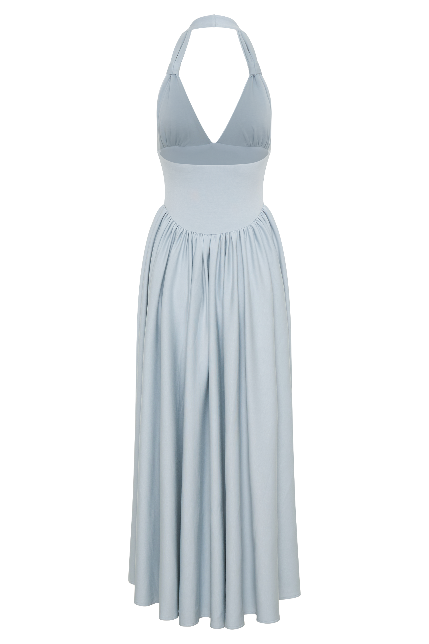 Angelina Scuba Halter Midi Dress - Pale Blue #6