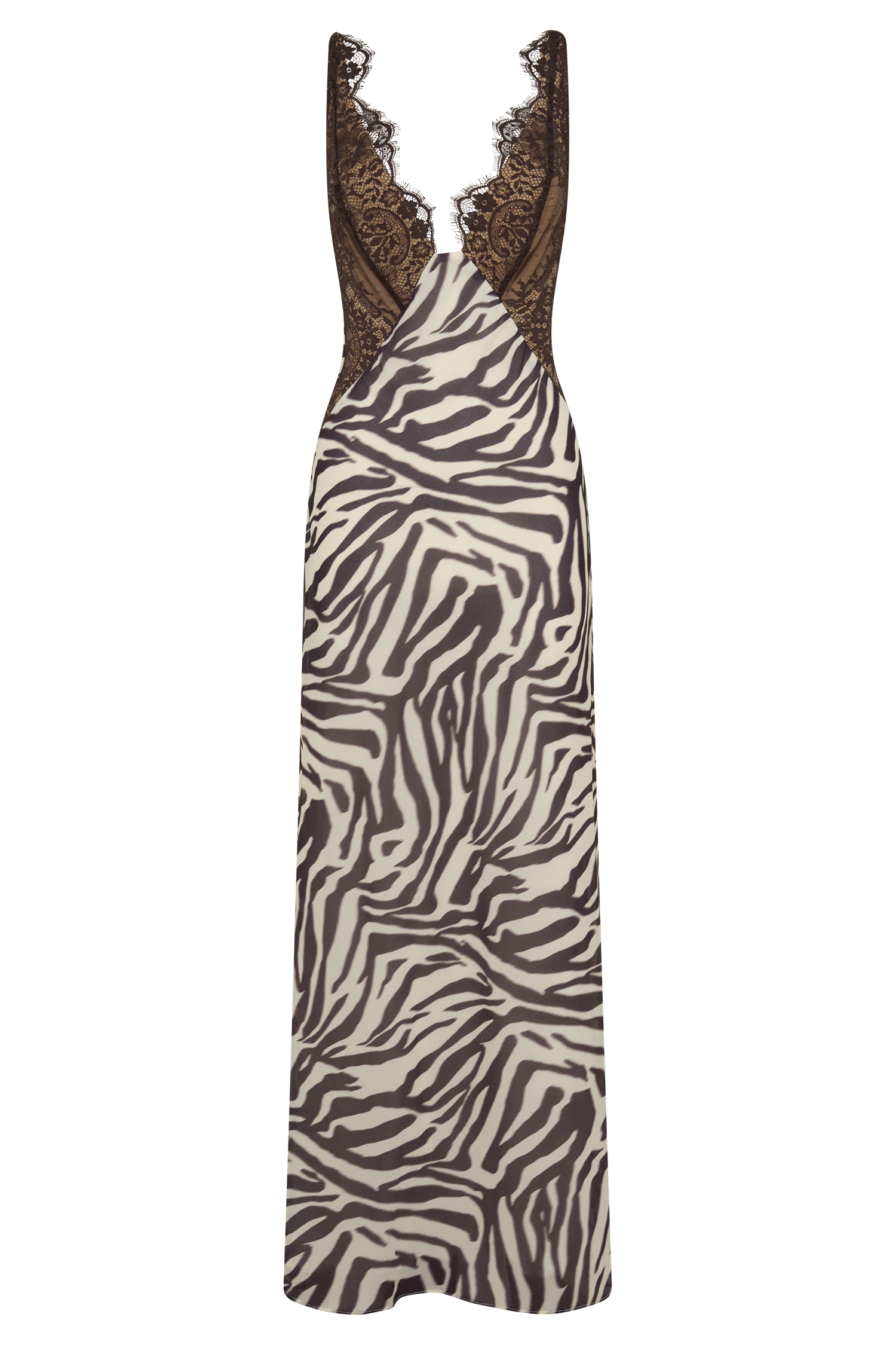 Angeline Lace And Chiffon Maxi Dress - Abstract Zebra Print #9