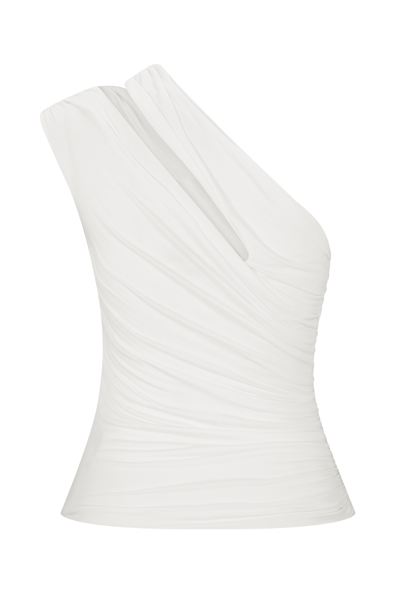 Anna One Shoulder Modal Top - White #6