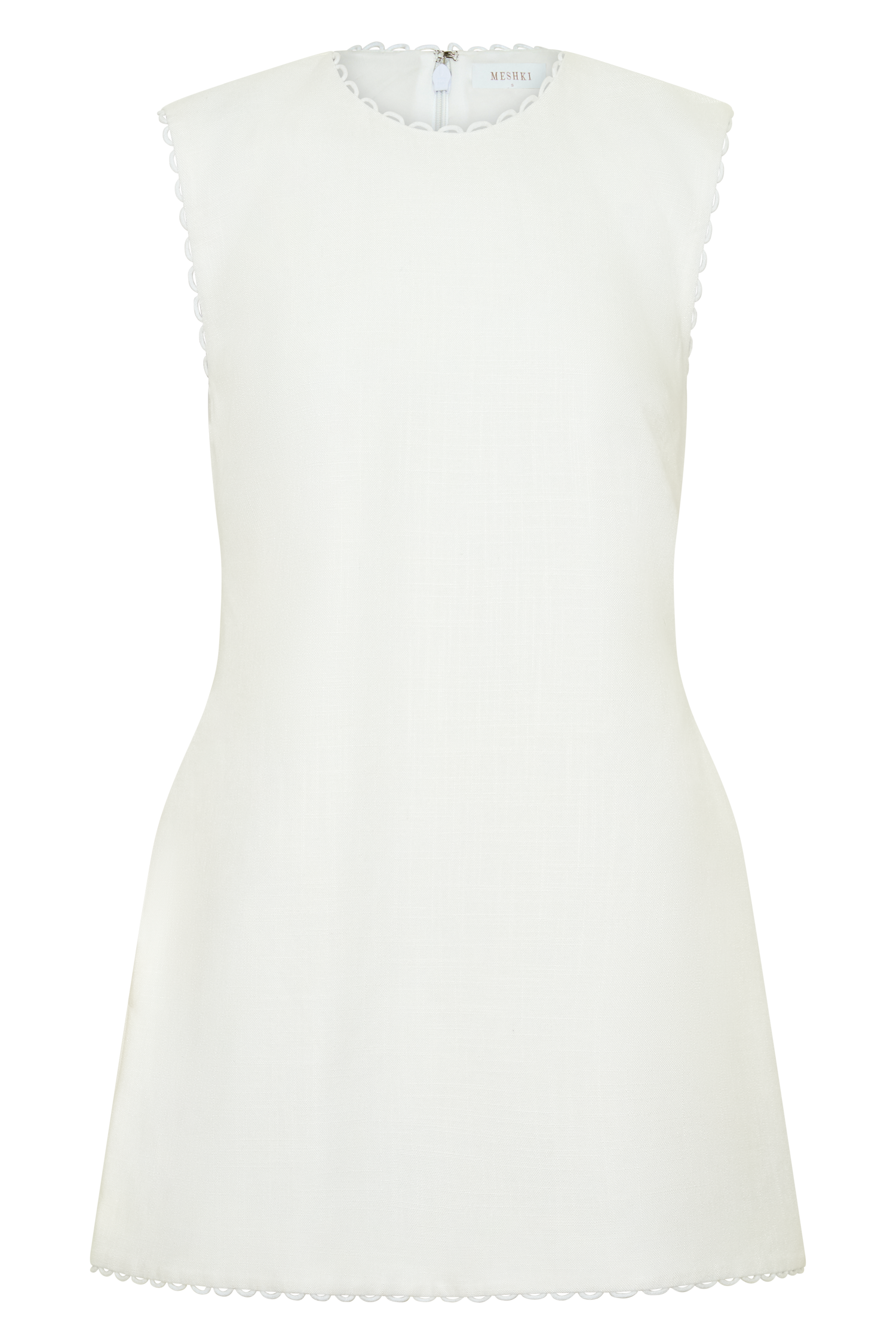 Antonella Linen Mini Dress - White #9