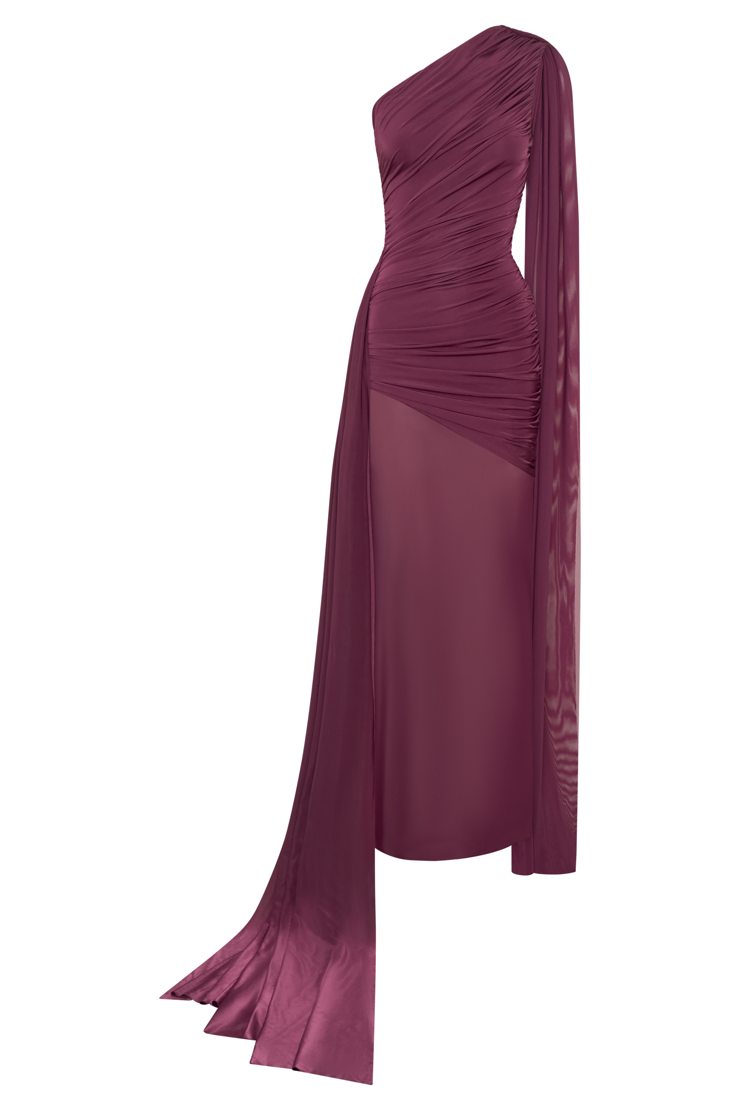 Asher Slinky One Shoulder Maxi Dress - Neutral Plum #7