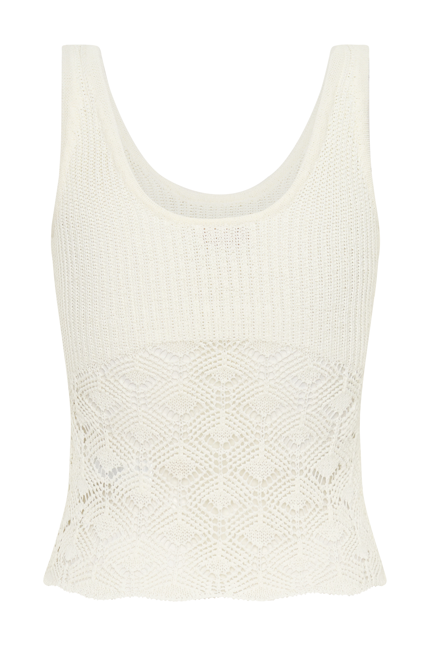 Atlantis Crochet Knit Top - White #10
