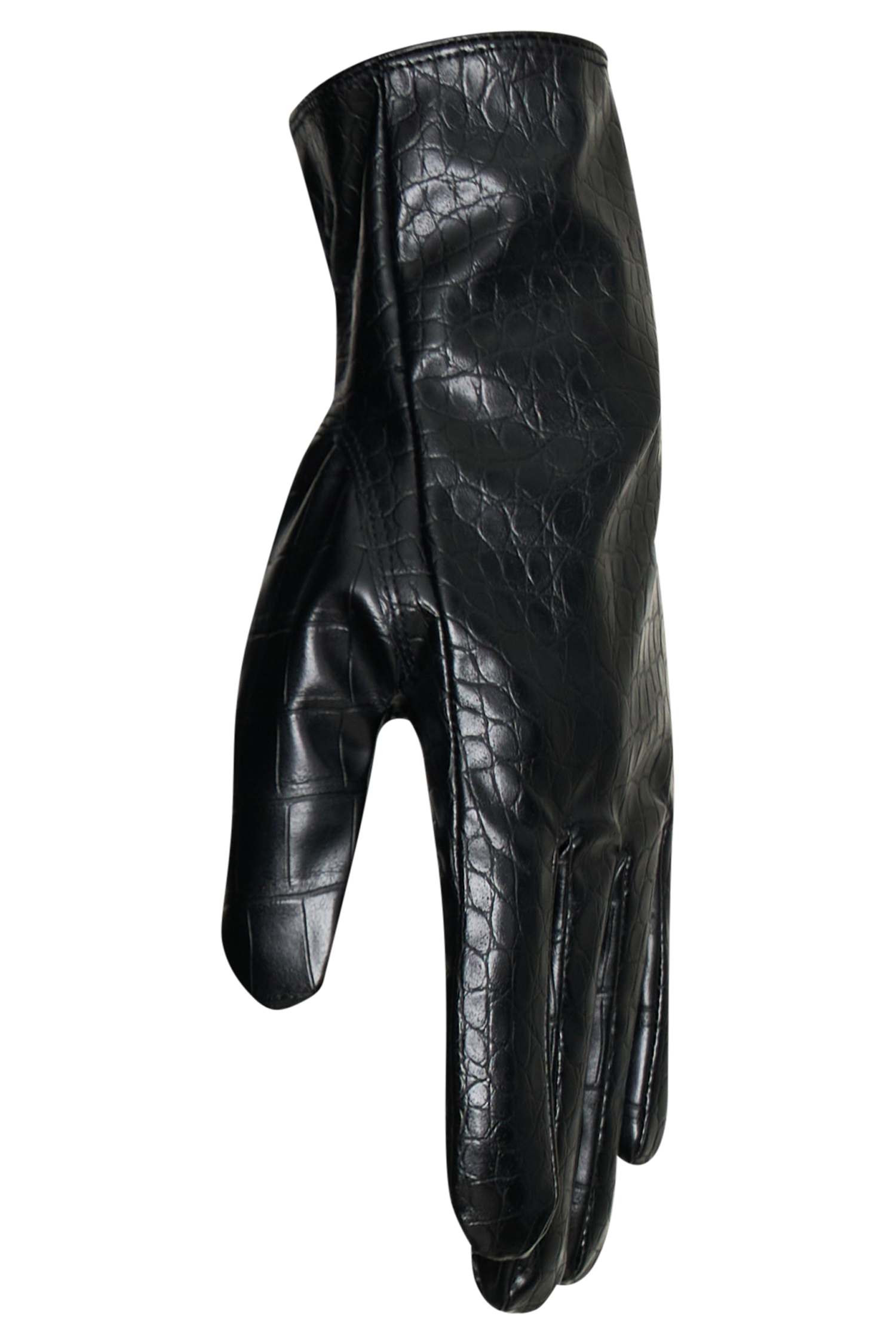 Atlas Faux Leather Crocodile Gloves - Black #8