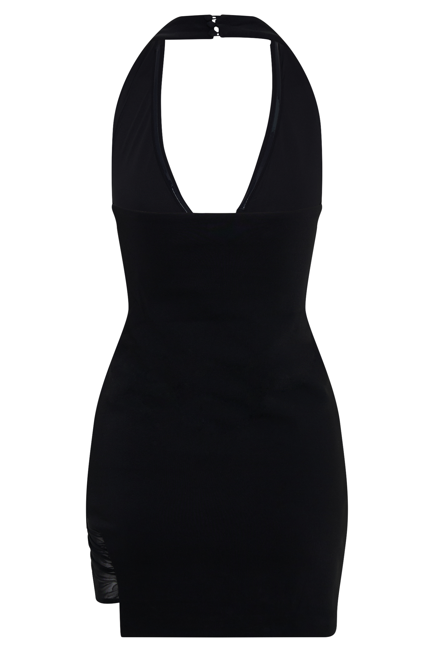 Aubree Crepe And Mesh Mini Dress - Black