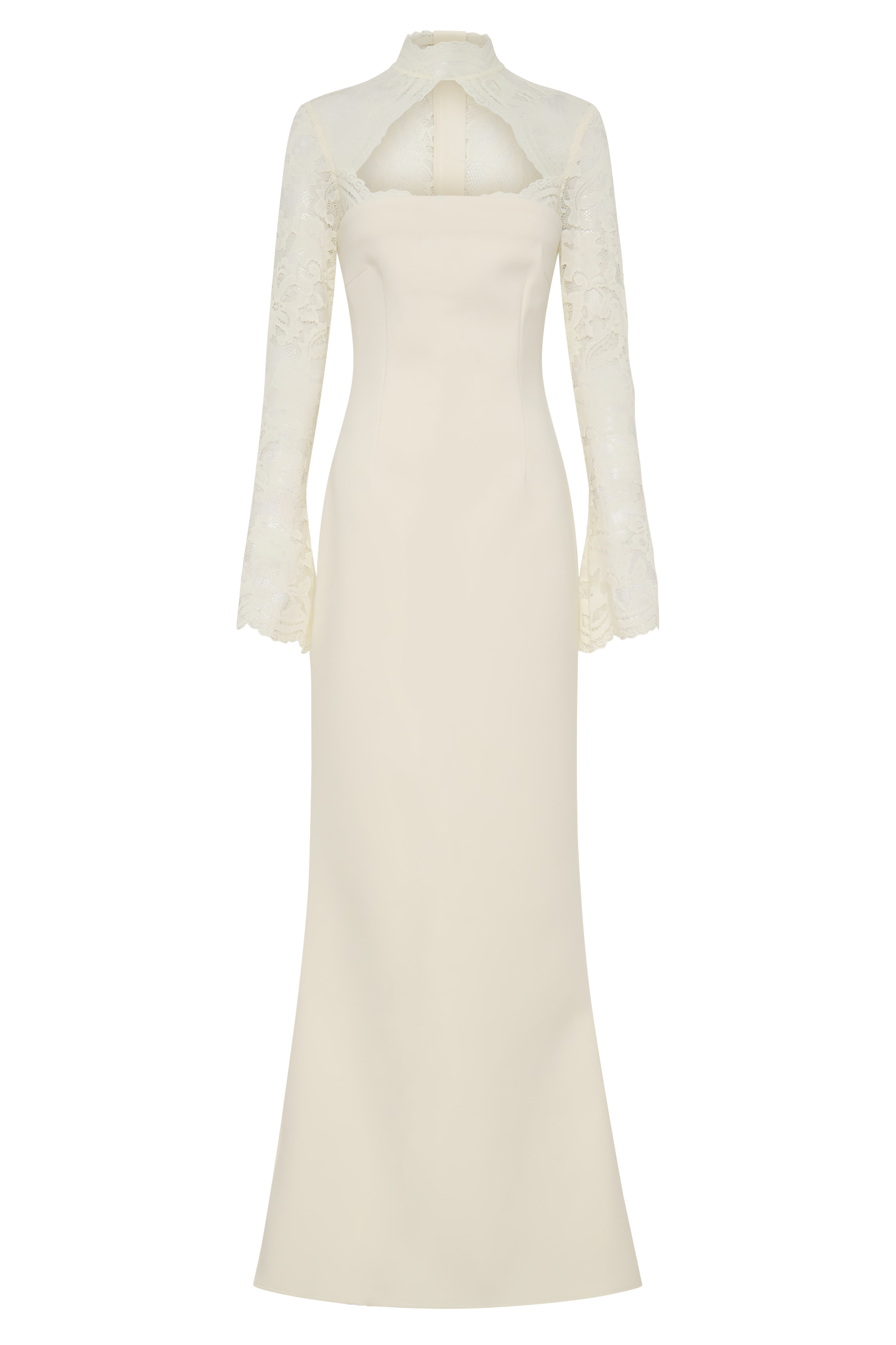 Aurelie Long Sleeve Lace Maxi Dress - Ivory #8