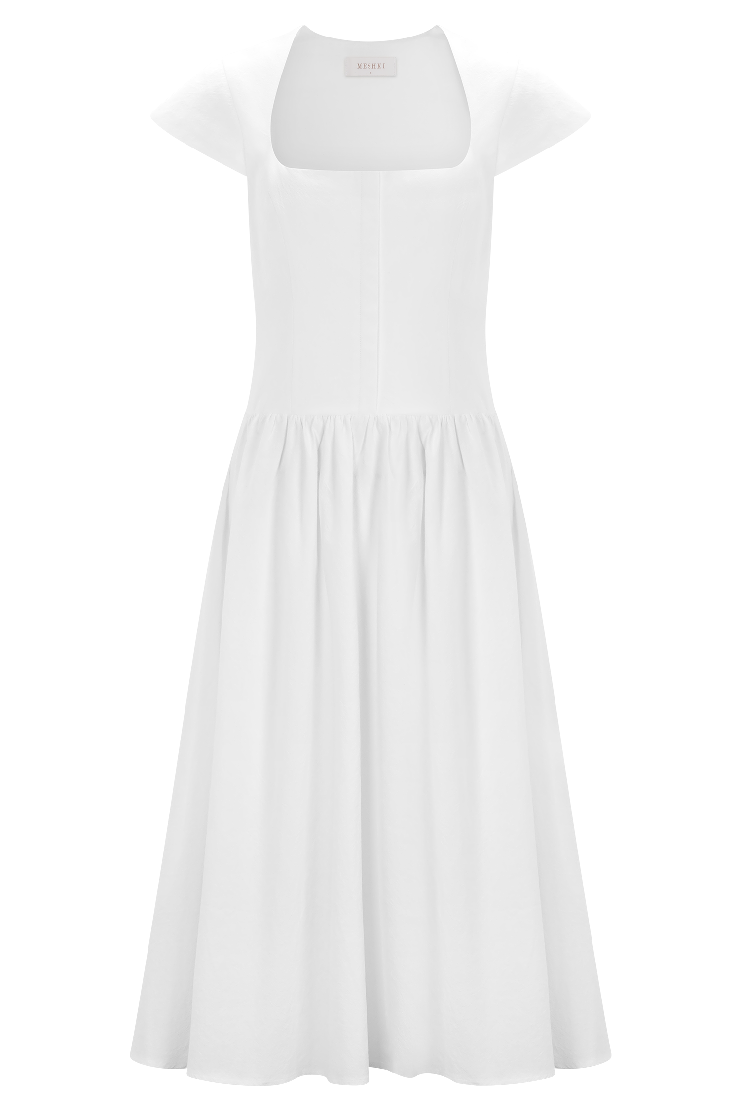 Ayla Cotton Fit And Flare Midi Dress - White #7