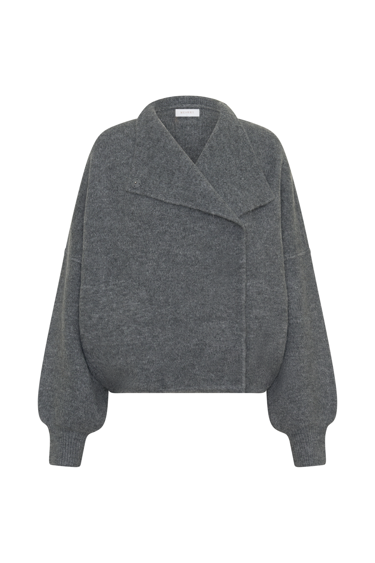 Brittany Blouson Knit Cardigan - Charcoal