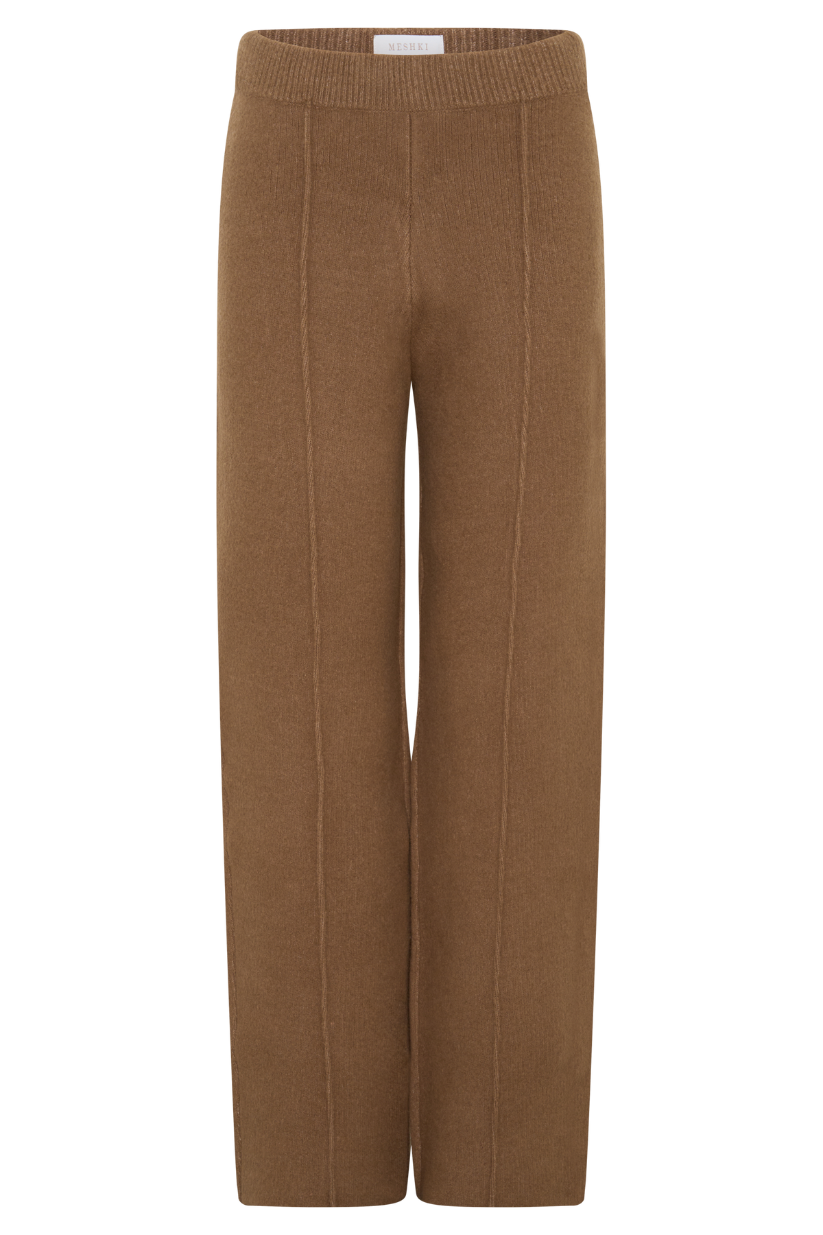 Brittany Pleat Front Knit Pants - Camel