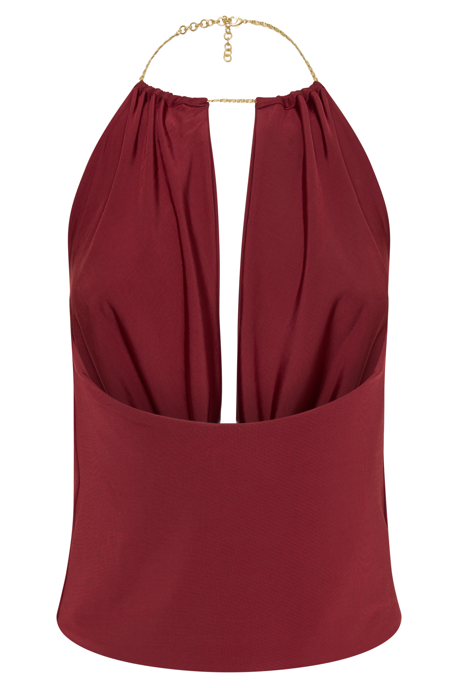 Banks Halter Neck Top With Hardware - Wine #8