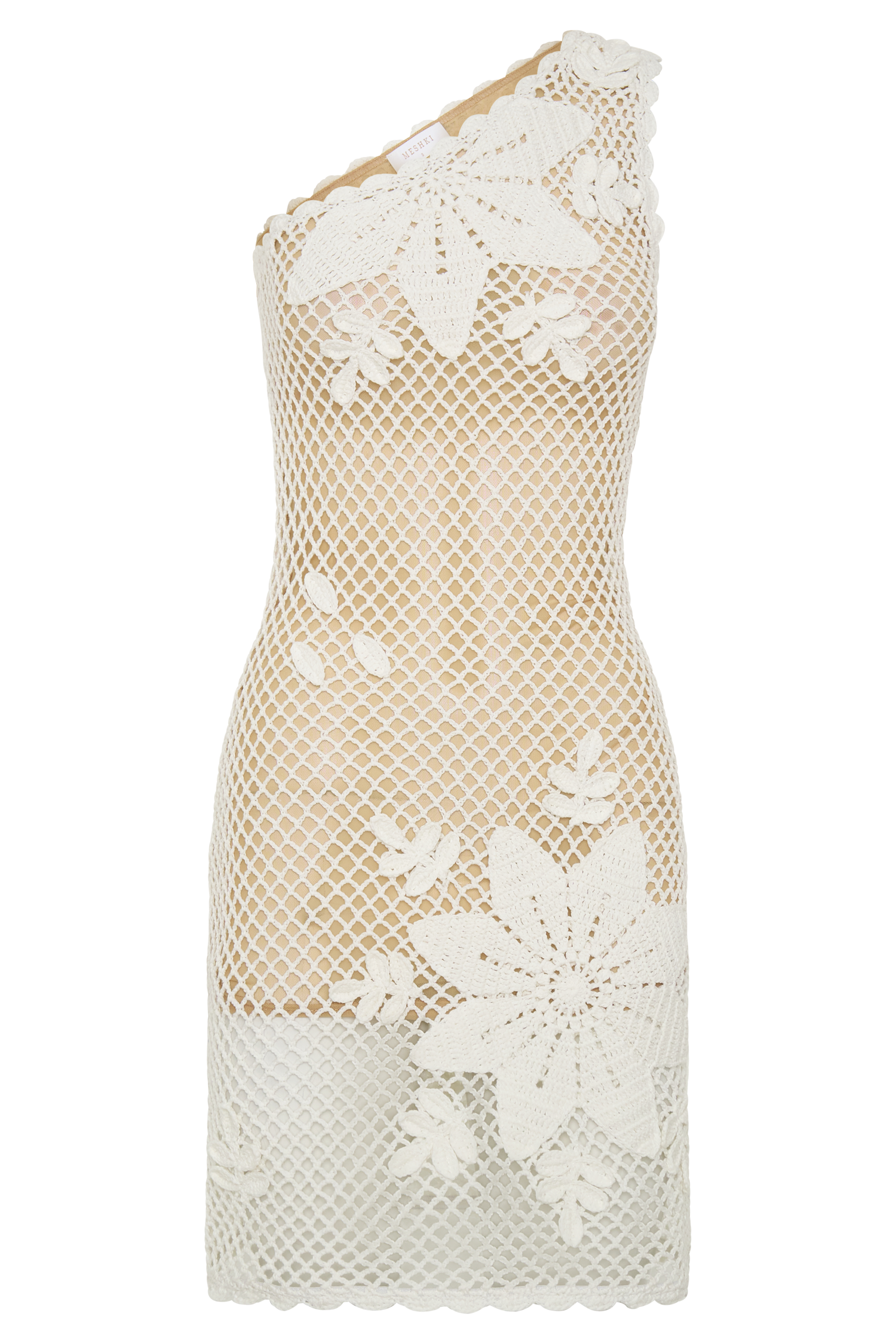 Barker Hand Crochet Knit Mini Dress - White #8
