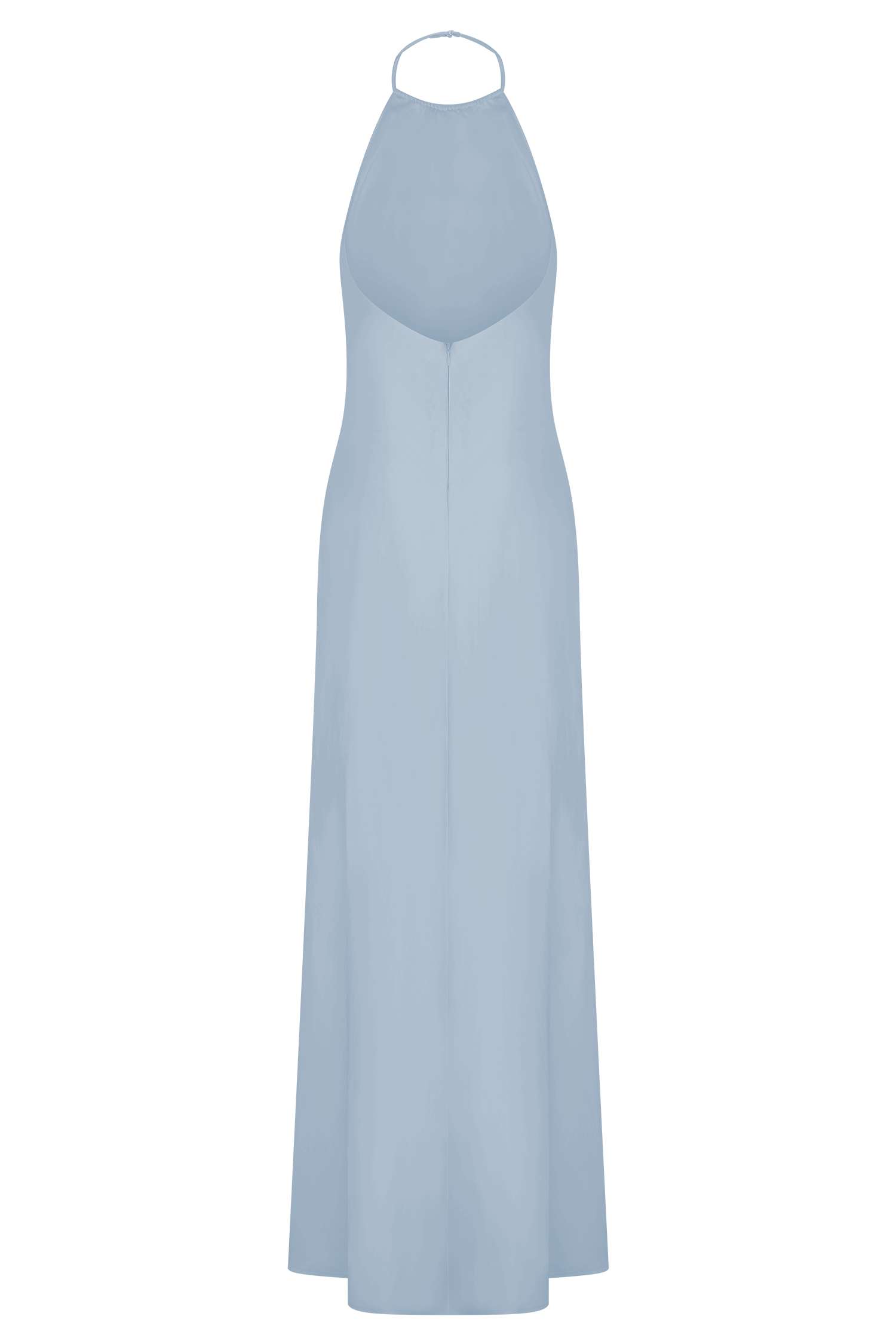 Bella Satin Halter Maxi Dress - Frosted Blue #10