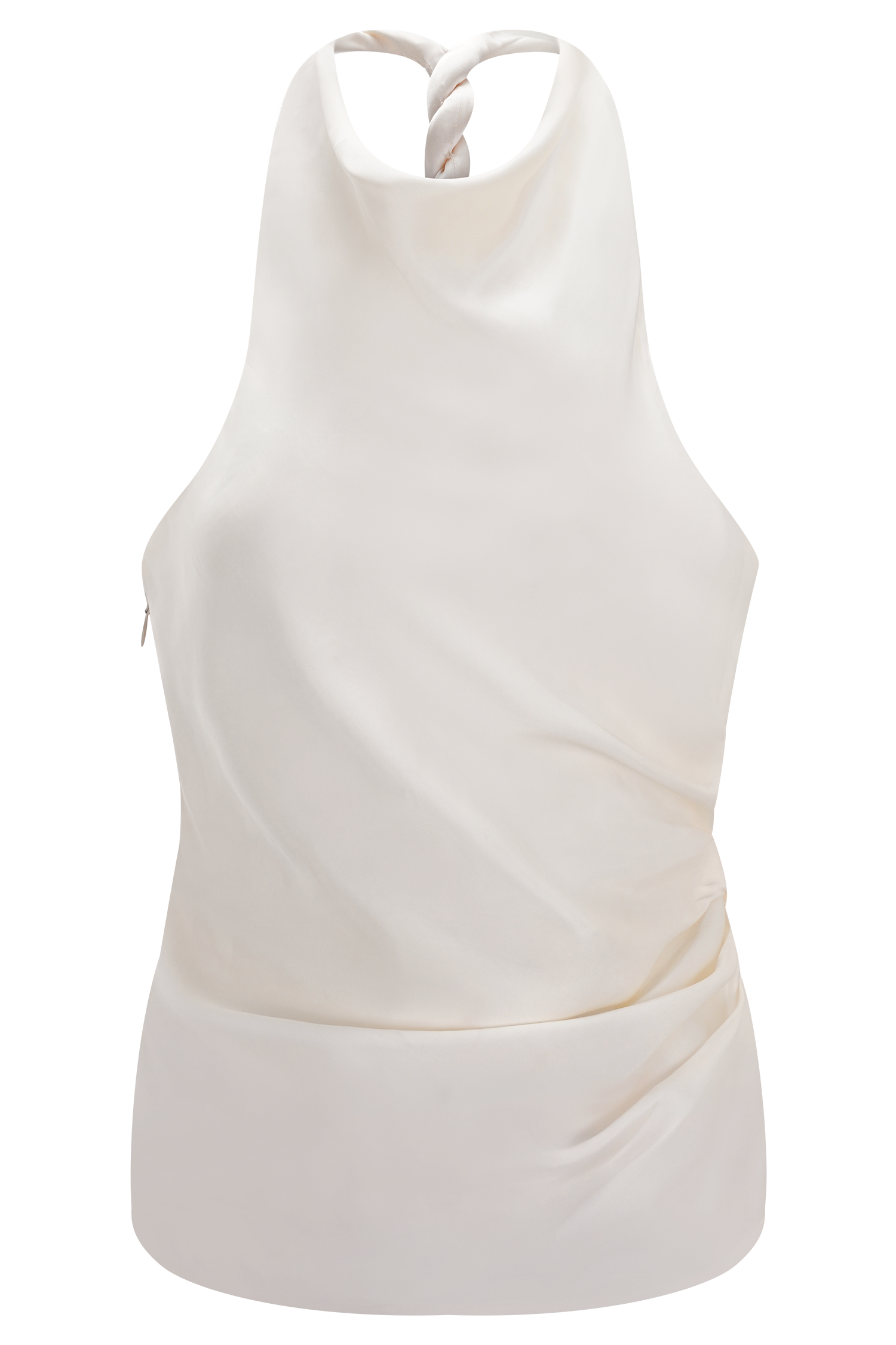 Bianca Satin Halter Top - Ivory #9