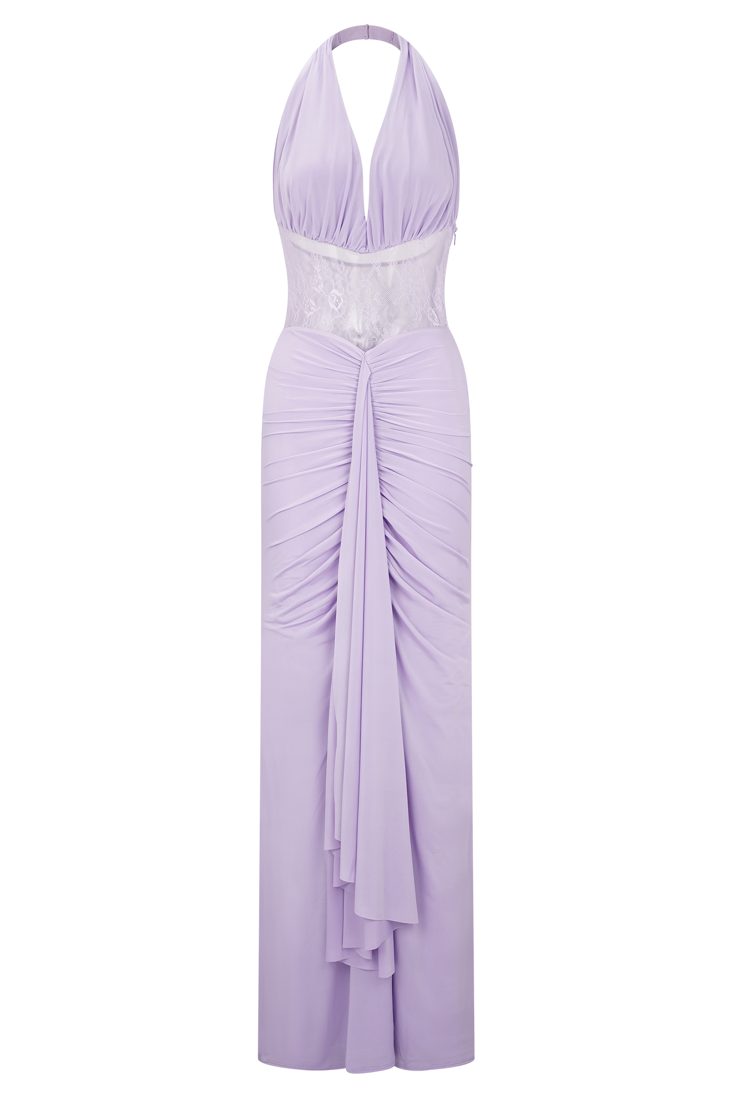Bonnie Slinky And Lace Maxi Dress - Lilac #9