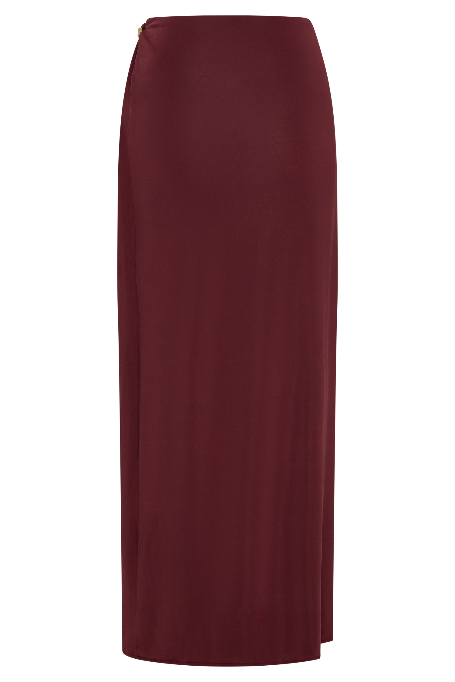Bridget Slinky Maxi Skirt With Hardware - Burgundy #8