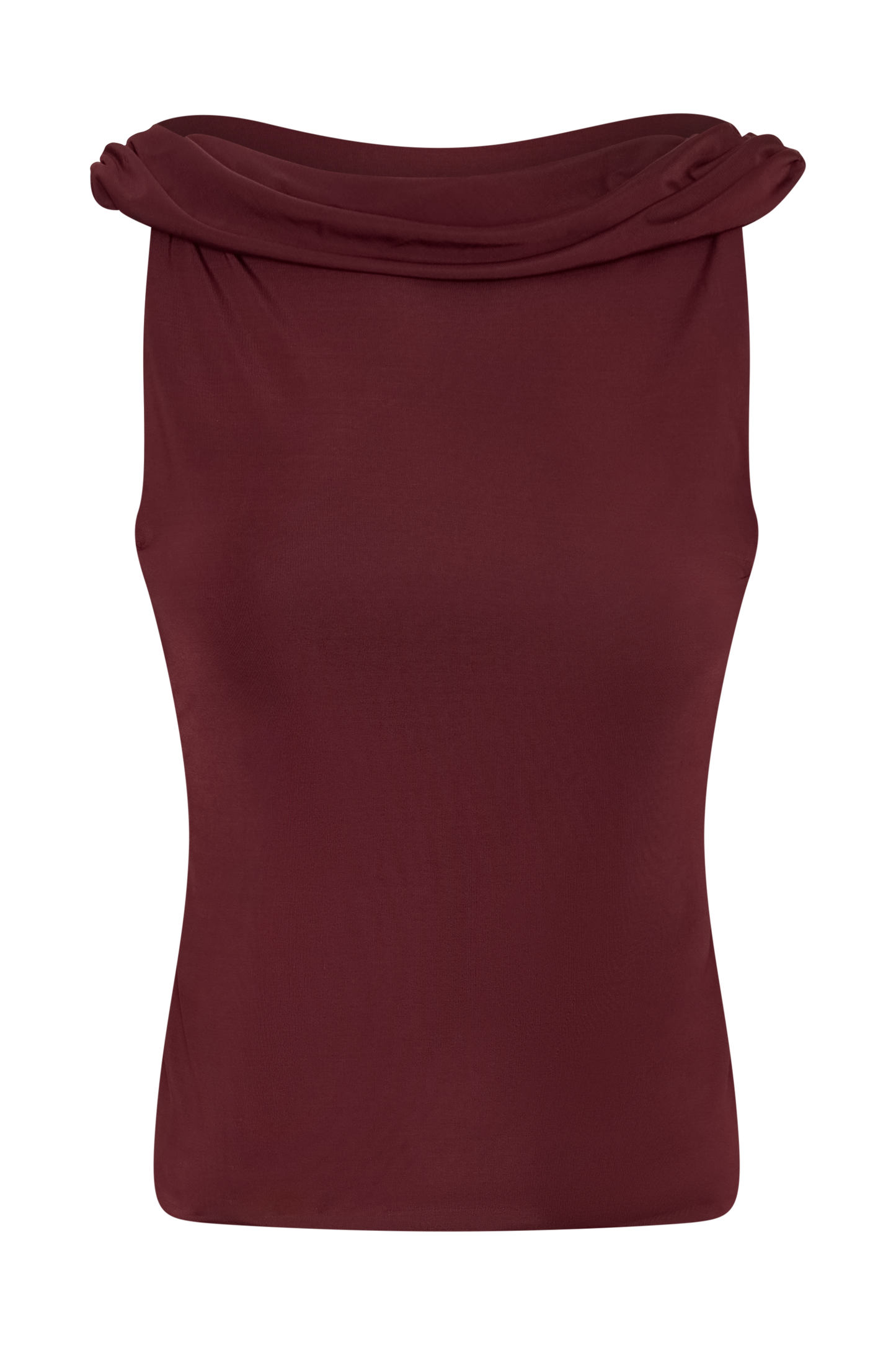 Bridget Slinky Cowl Back Top - Burgundy