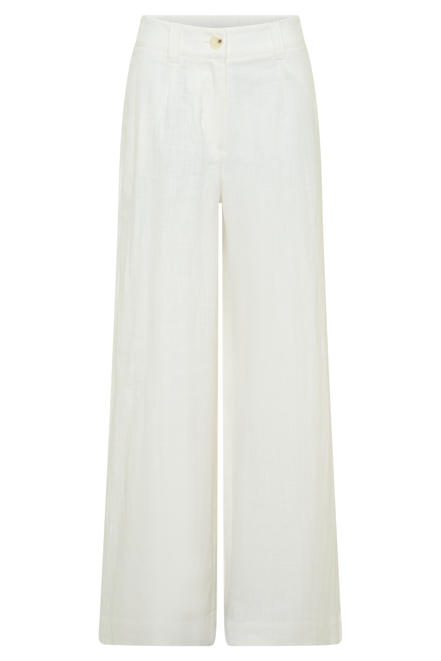 Brielle Straight Leg Linen Pant - White