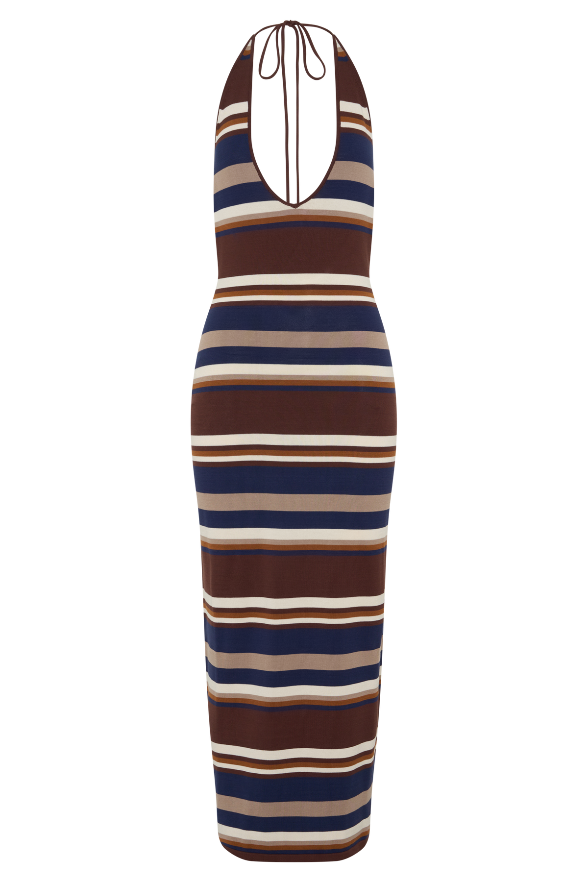 Brienne Stripe Midi Dress - Navy/Neutral