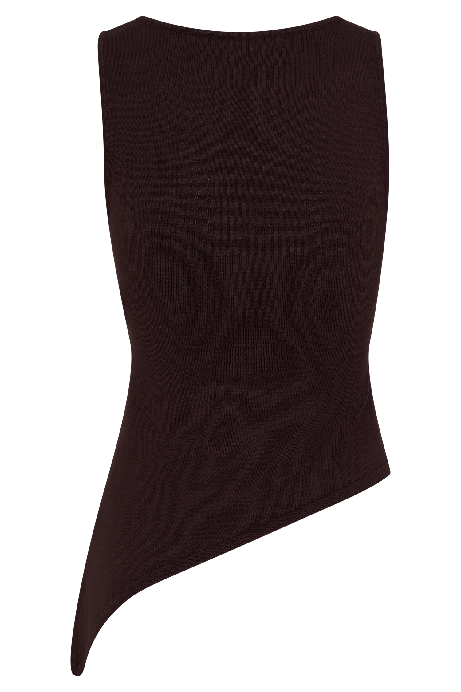 Brock Asymmetrical Neckline Knit Top - Dark Chocolate #7