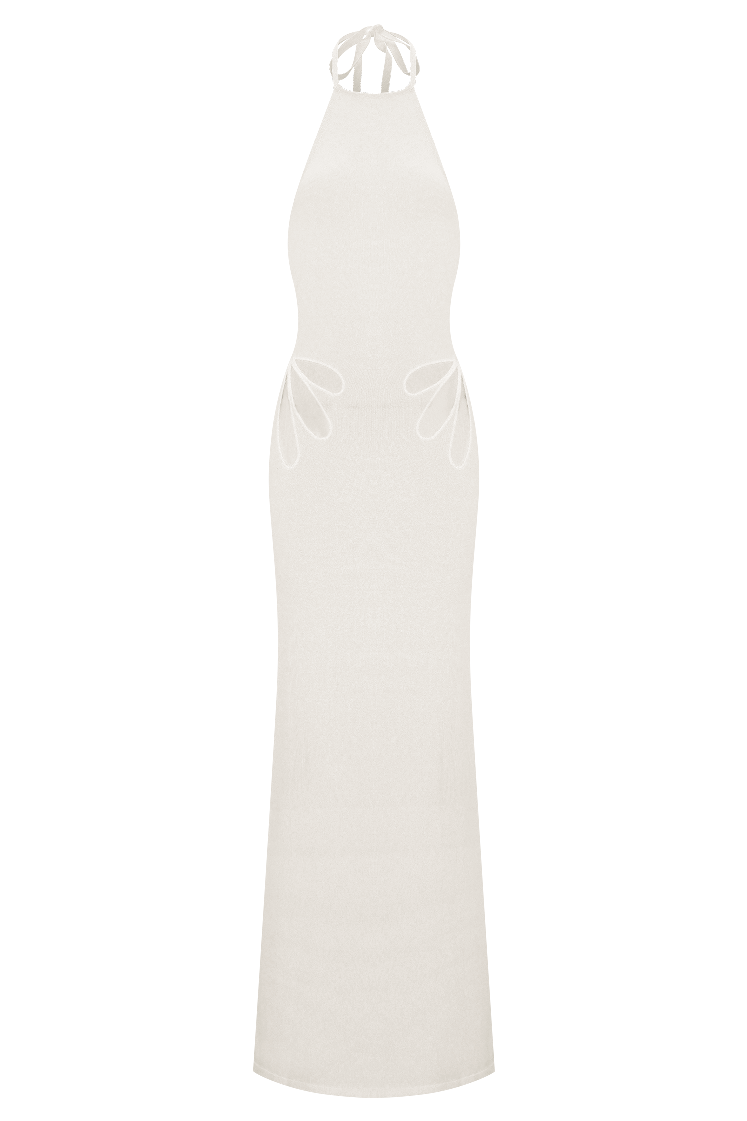 Brock Knit Halter Maxi Dress - White #11