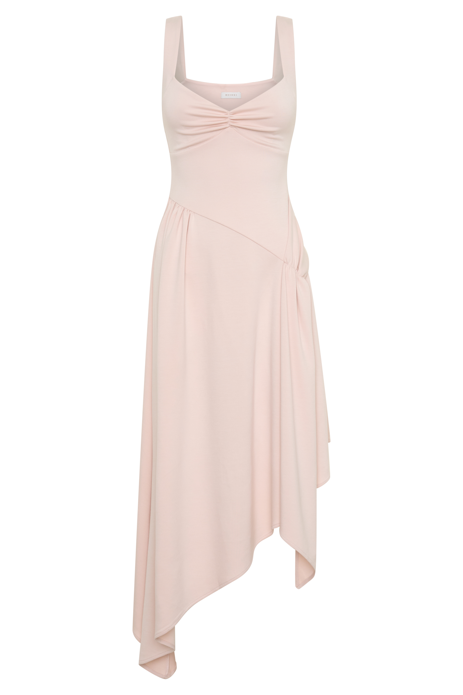 Cellini Asymmetric Hem Midi Dress - Muted Pink #7