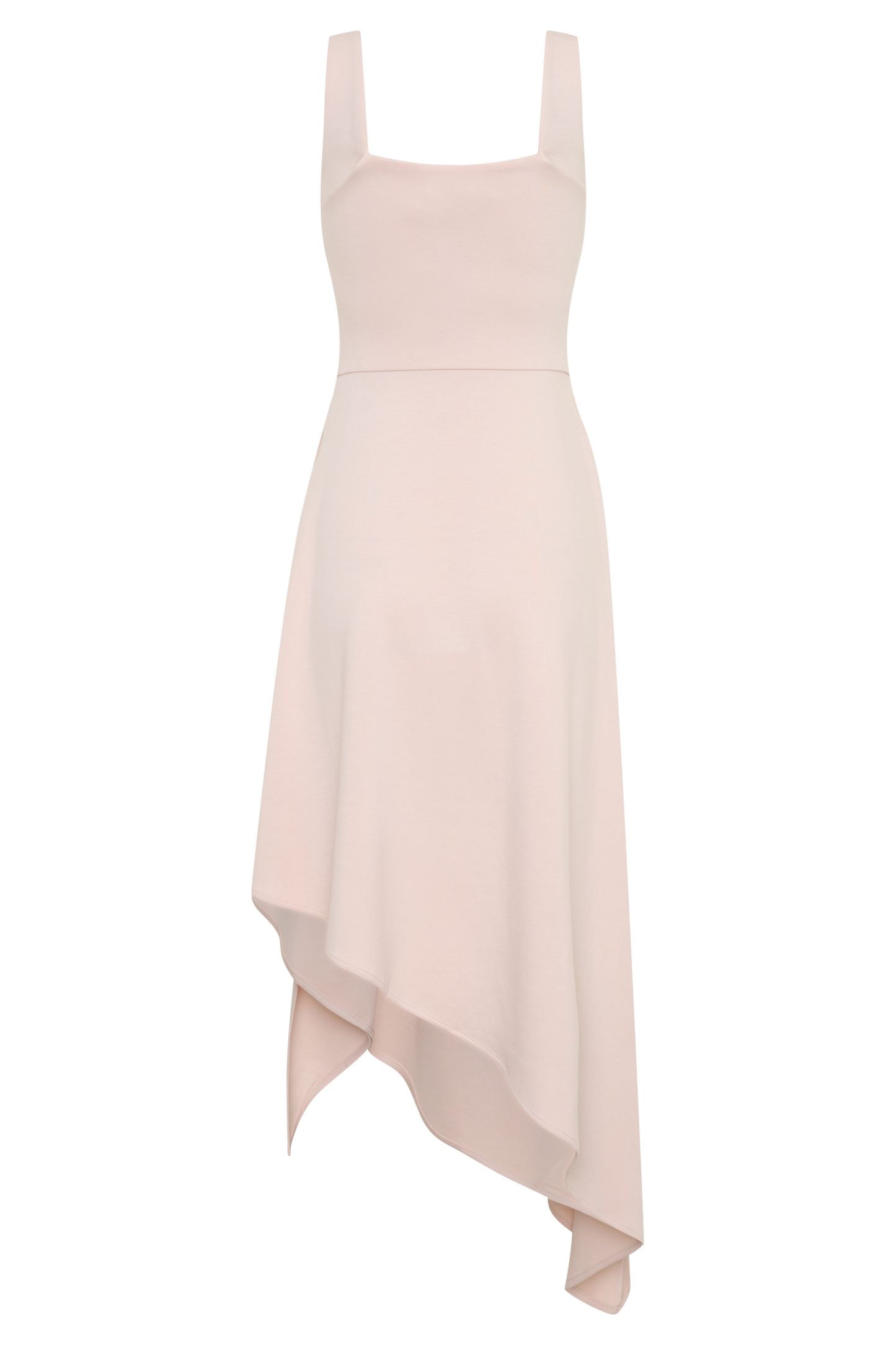 Cellini Asymmetric Hem Midi Dress - Muted Pink