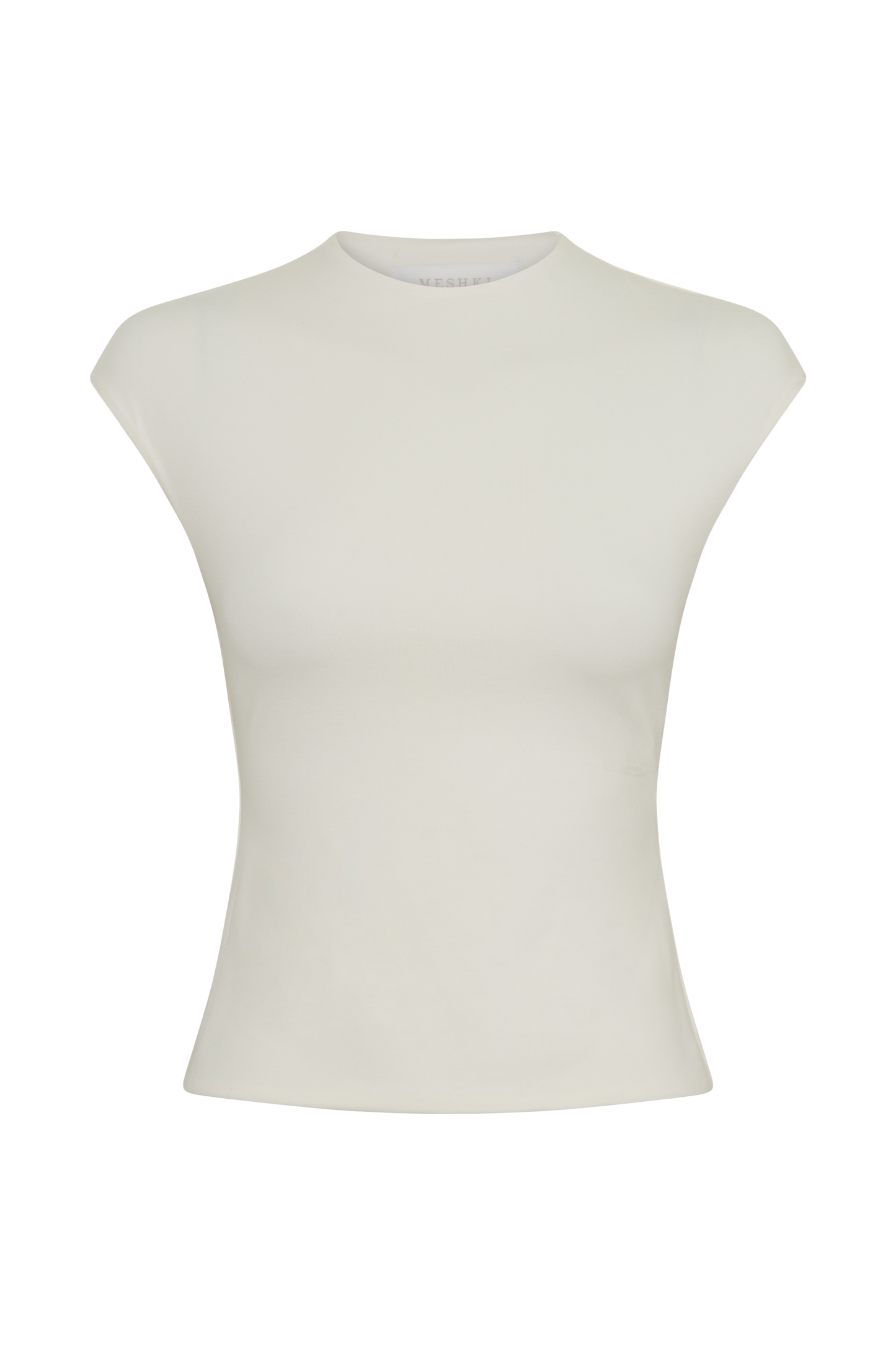 Chai Peached Jersey High Neck Top - Ivory