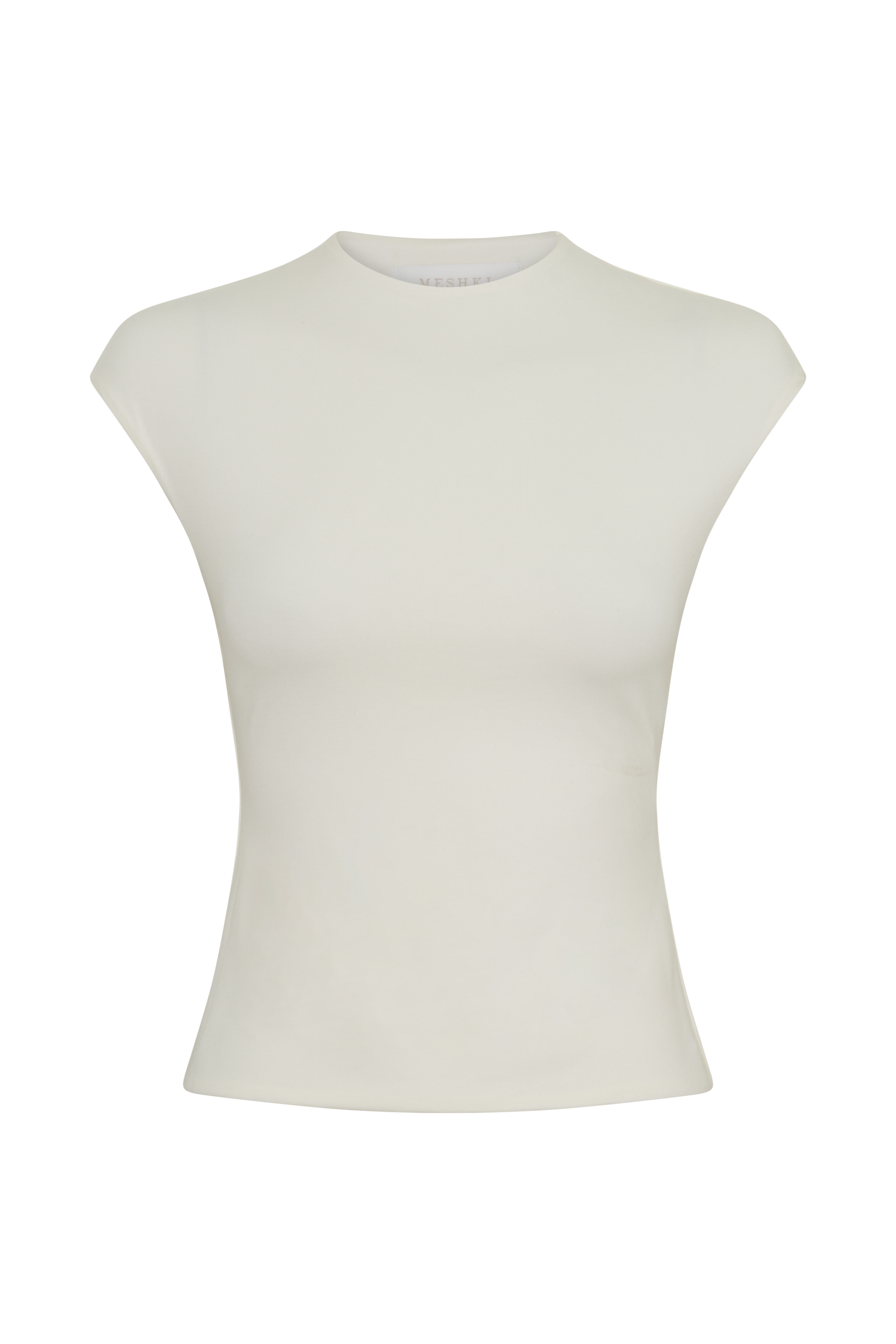 Chai Peached Jersey High Neck Top - Ivory #9
