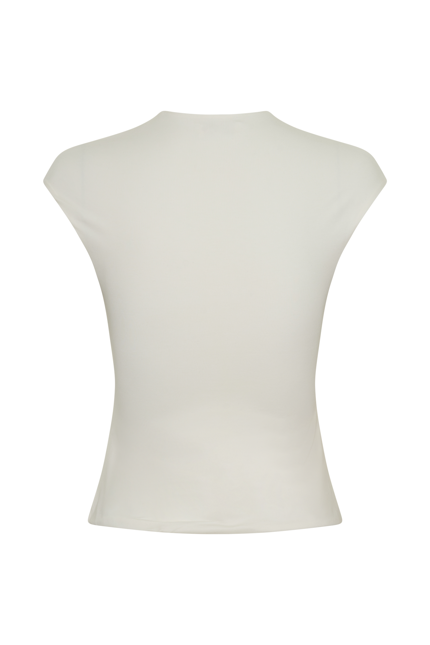 Chai Peached Jersey High Neck Top - Ivory