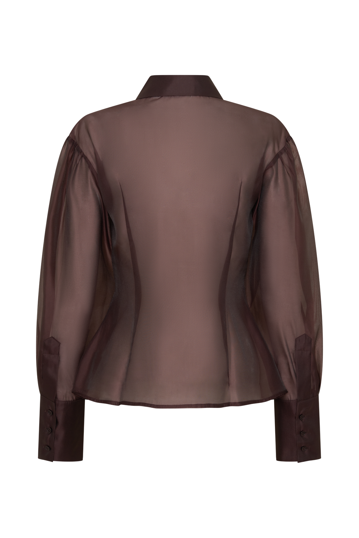 Charlotte Organza Sheer Shirt - Dark Chocolate