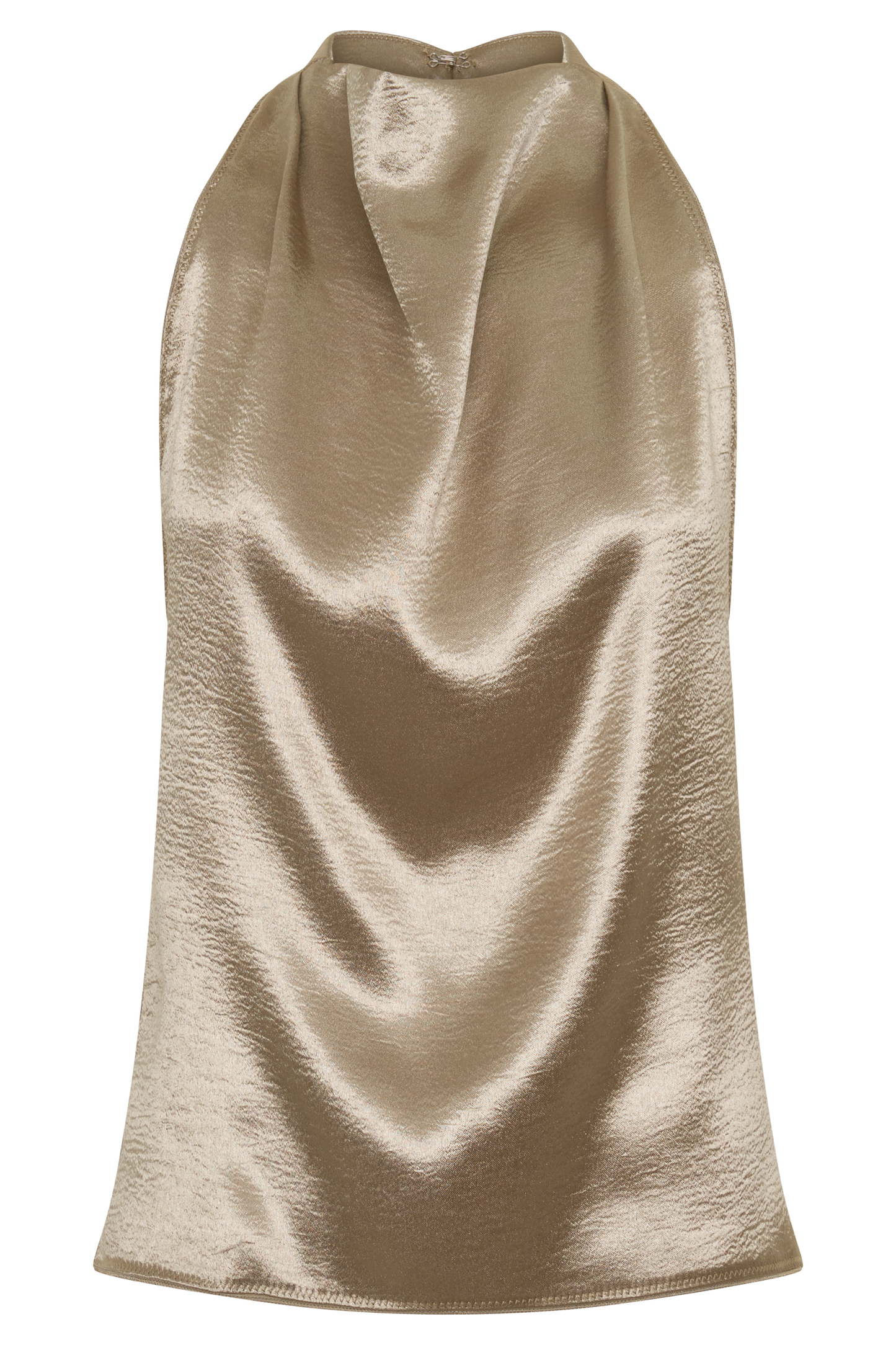 Cleo Satin Halter Top - Gold