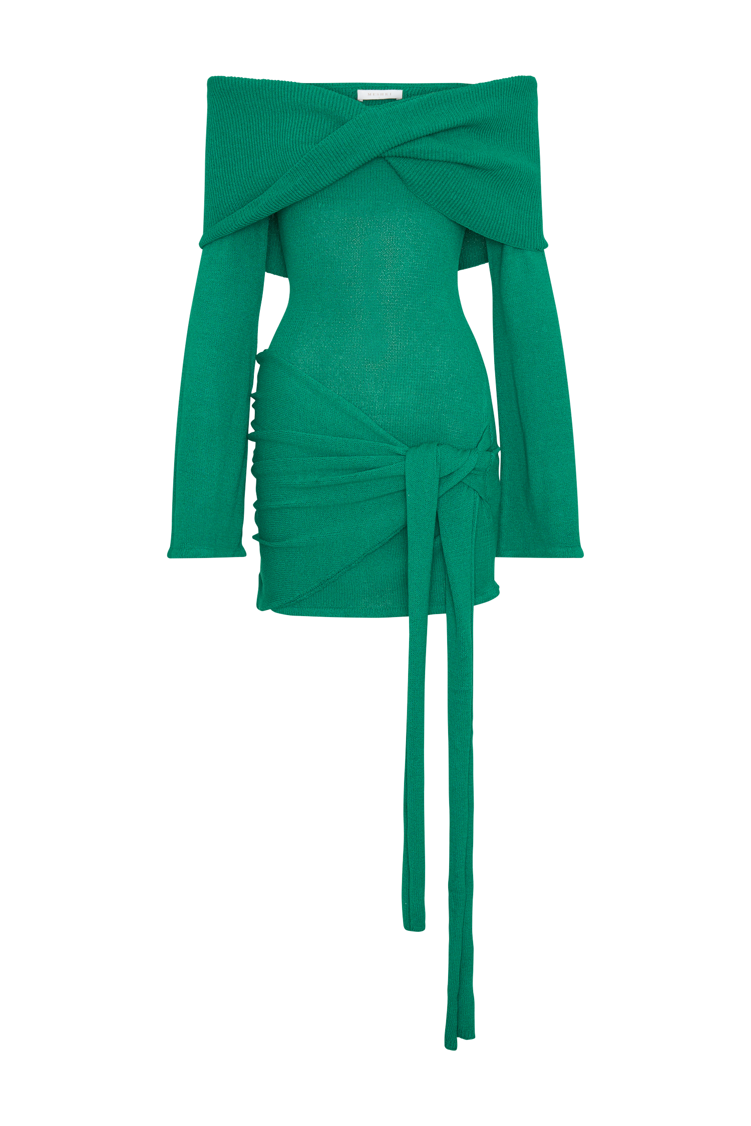 Shona Joy Off The Shoulder Tie Dress Camryn Off Shoulder Tie Knit Mini Dress Green MESHKI Shona Joy Off The Shoulder Tie Dress Camryn Off Shoulder Tie Knit Mini Dress Green MESHKI