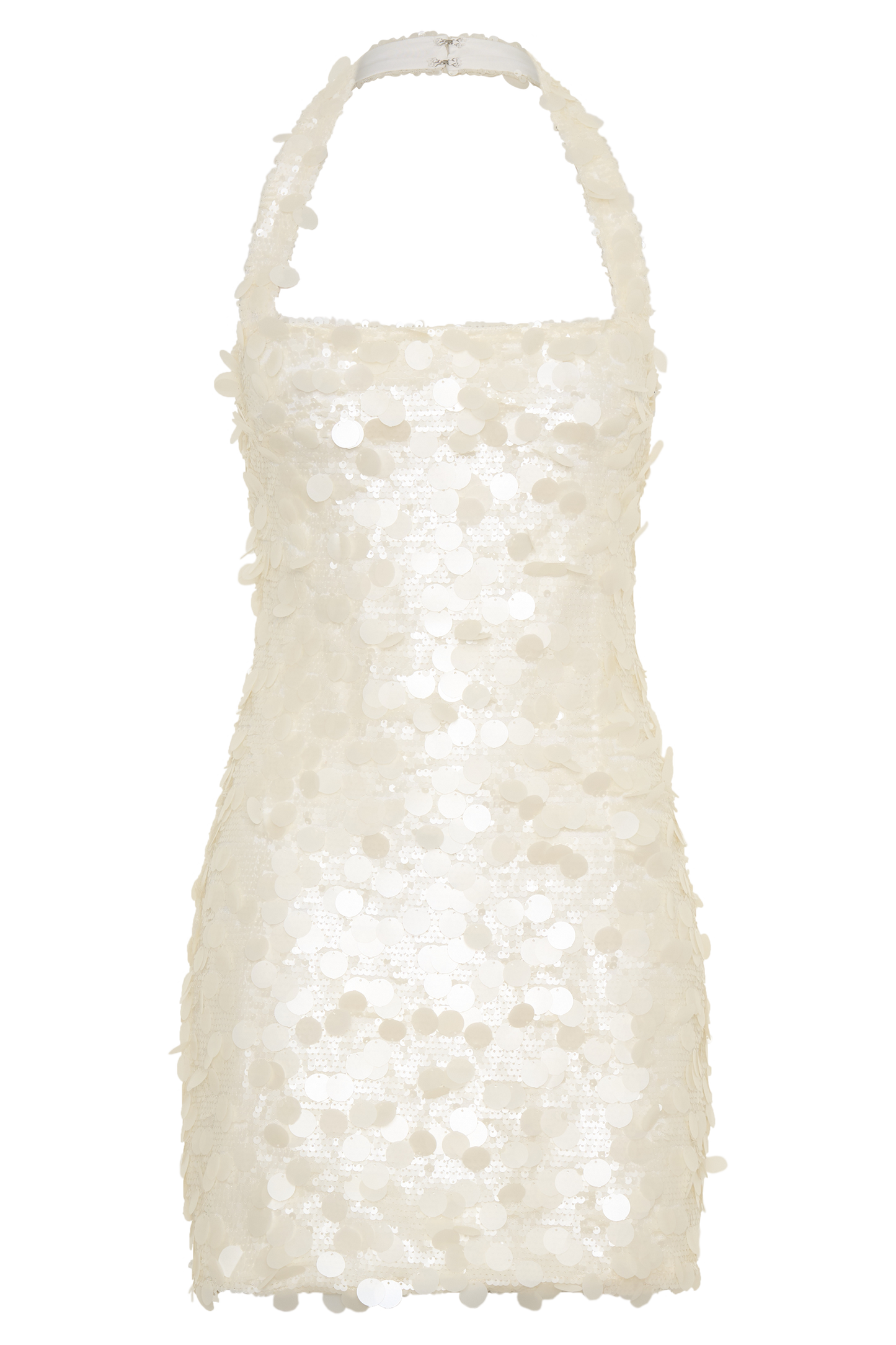 Caralee Sequin Halter Mini Dress - Ivory