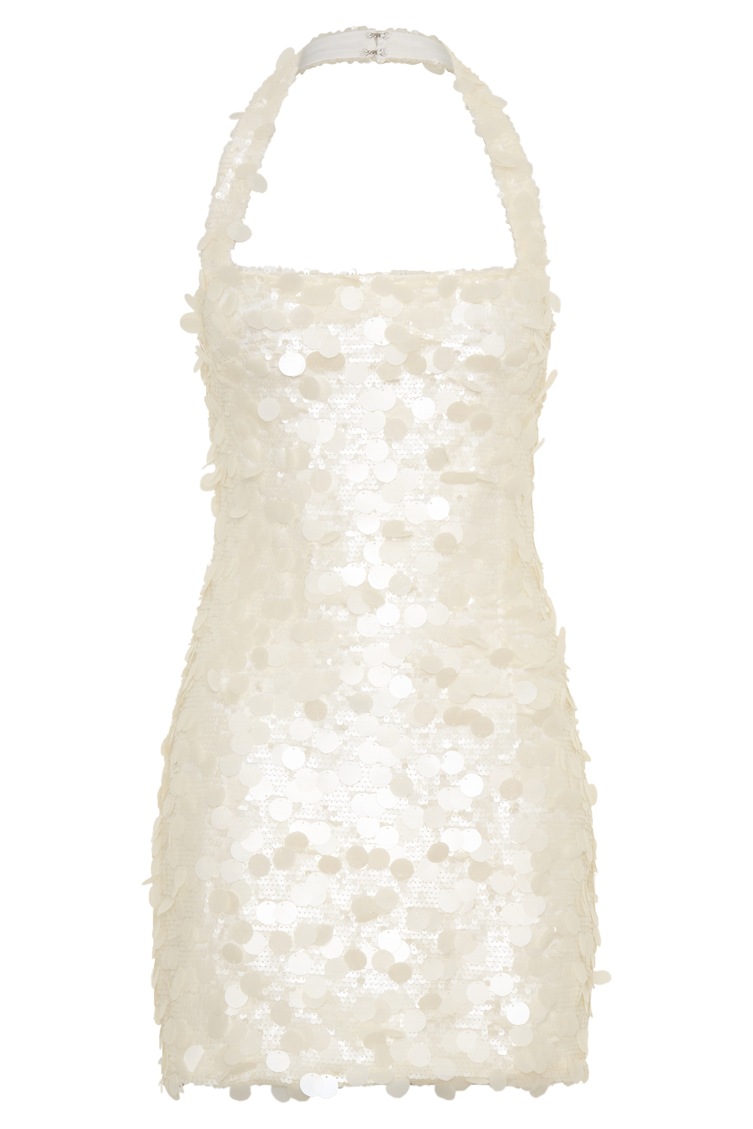 Caralee Sequin Halter Mini Dress - Ivory #9