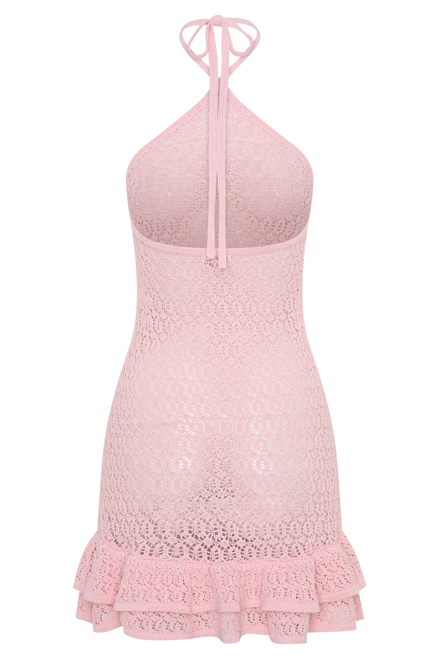 Carrisa Crochet Knit Mini Dress - Baby Pink #6