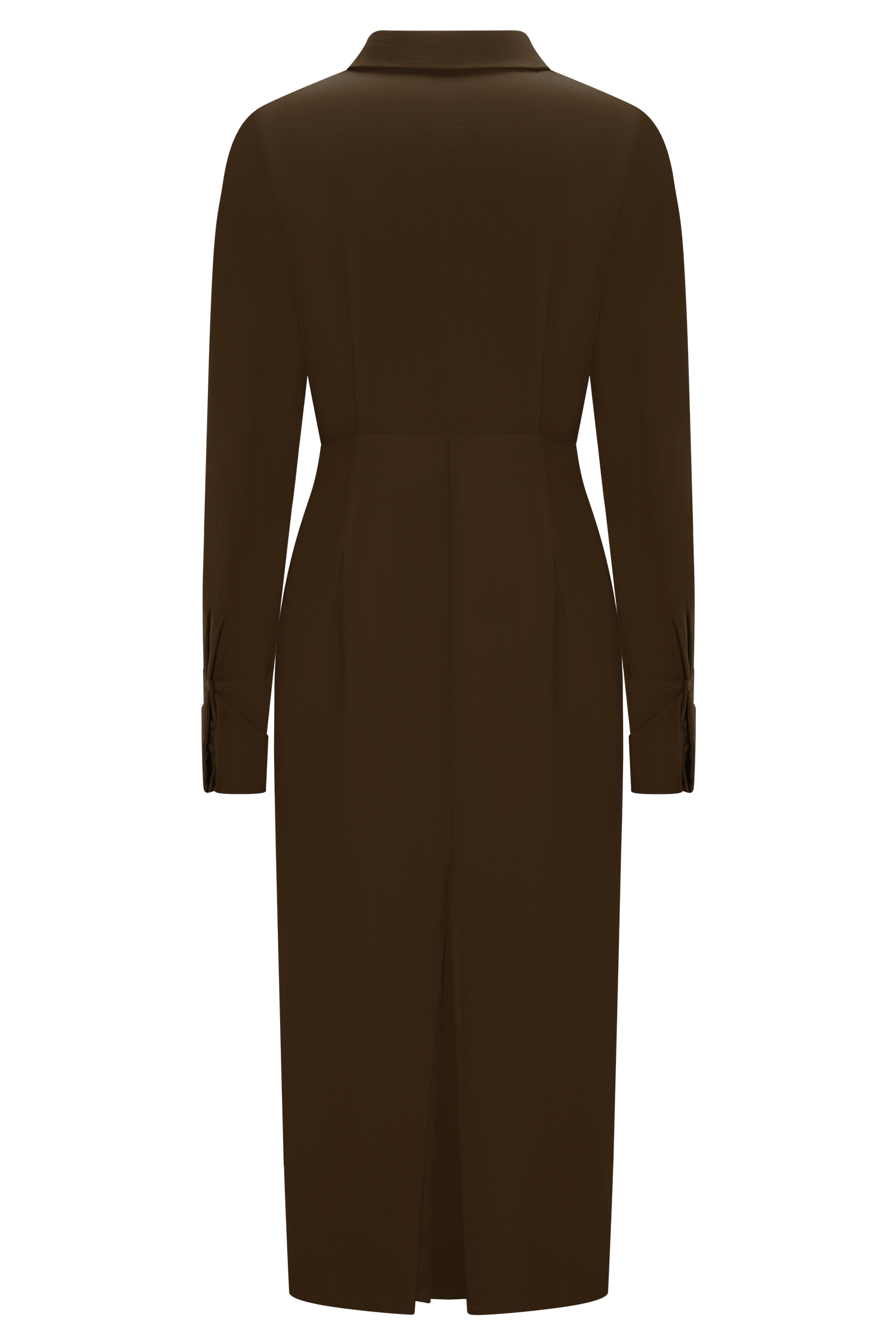 Cecilie Cut Out Shirt Midi Dress - Dark Chocolate #6