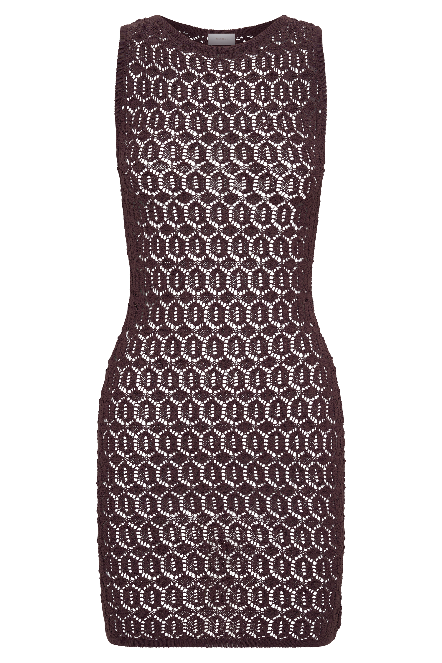 Cherly Knit Crochet Mini Dress - Chocolate #7
