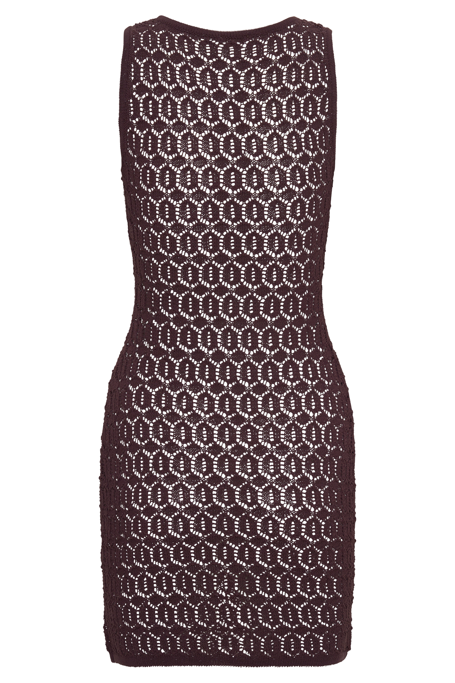 Cherly Knit Crochet Mini Dress - Chocolate #6