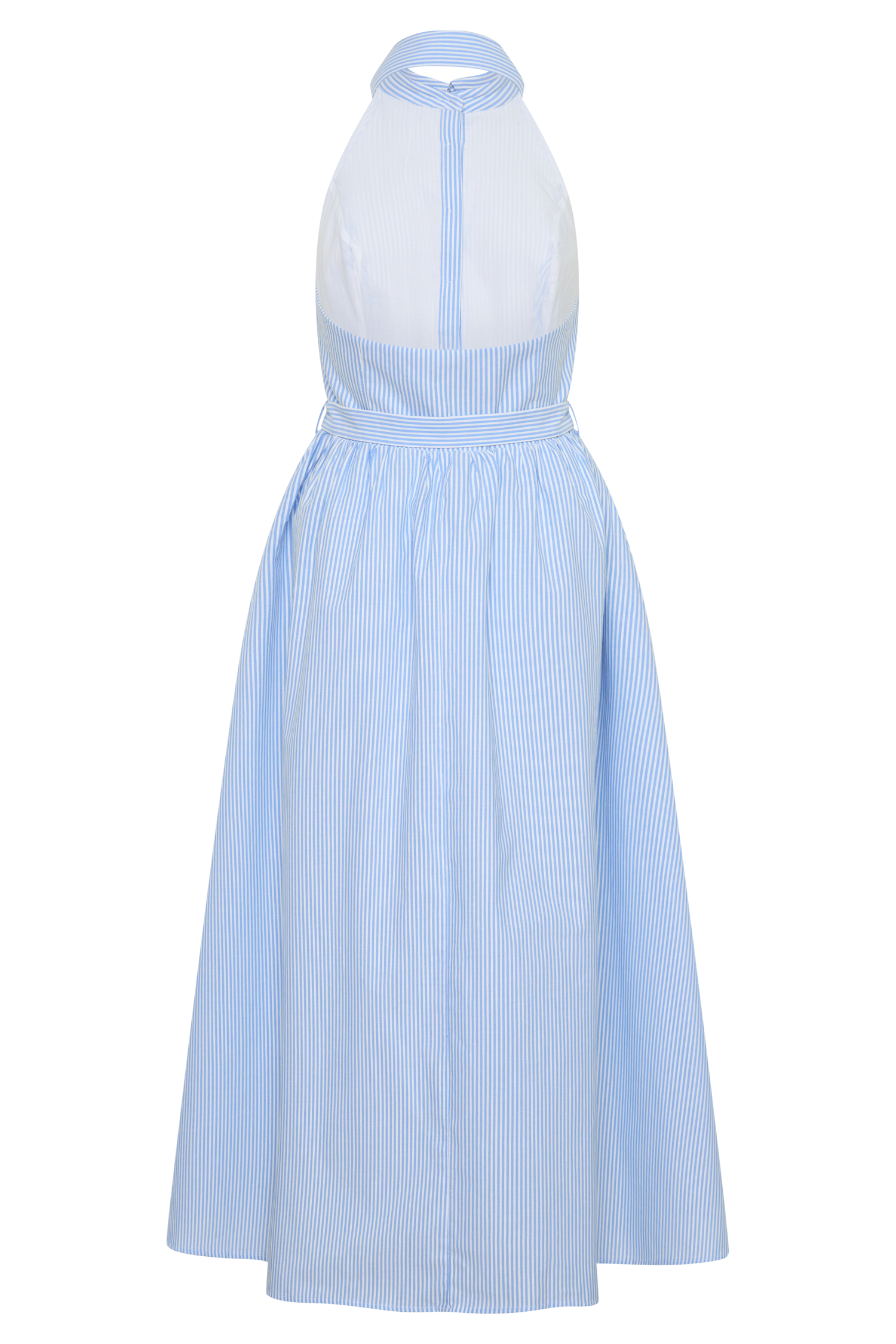 Cindy Collared Midi Dress - Blue Pinstripe #8